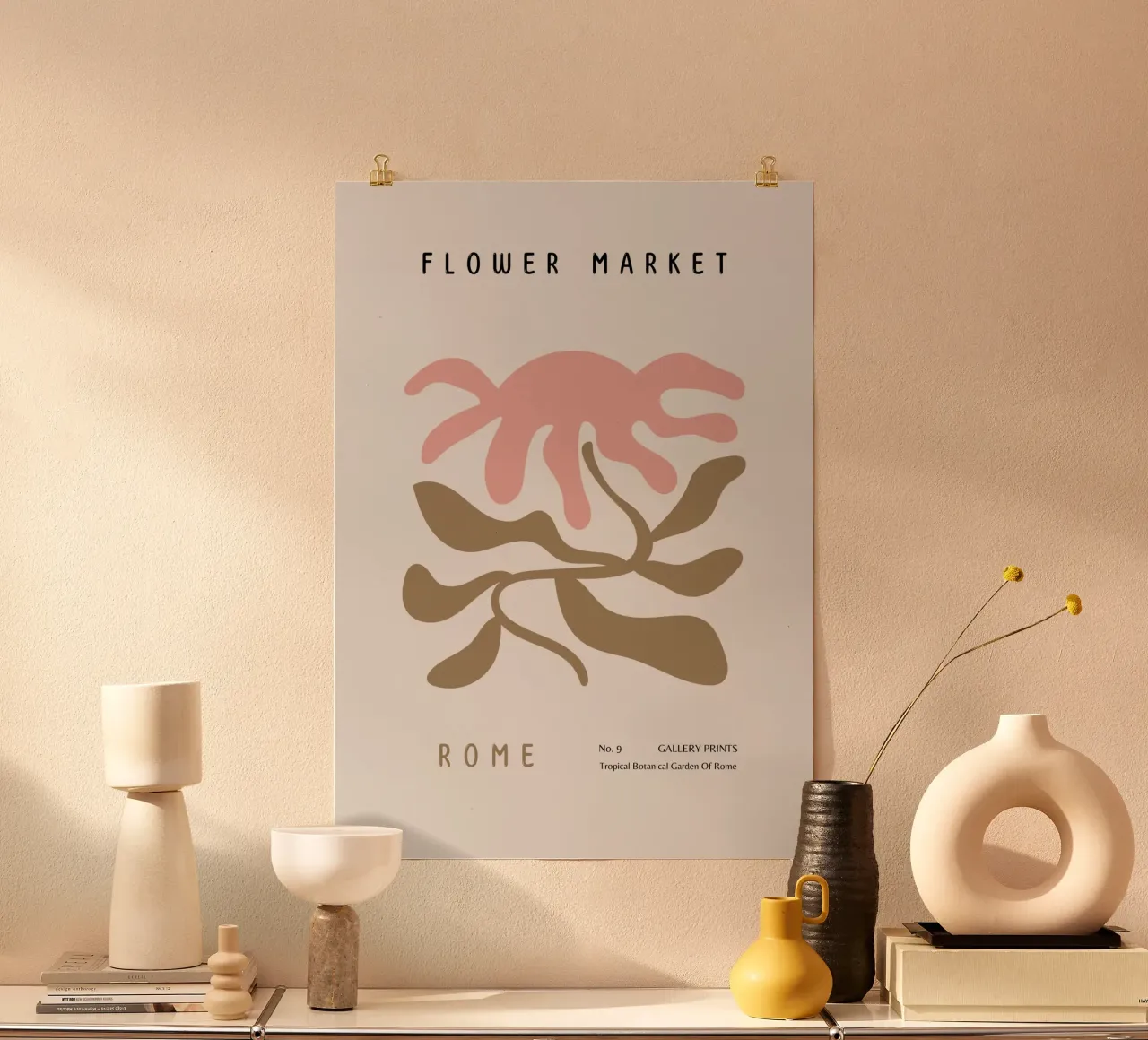 Mercato dei fiori di Roma Giardino botanico tropicale Arte poster con telaio in plastica da NorwesClub