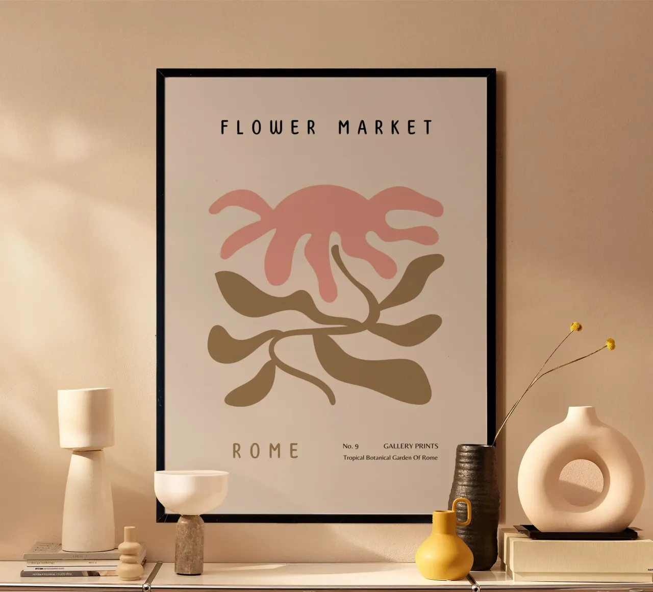 Mercato dei fiori di Roma Giardino botanico tropicale Arte poster con telaio in plastica da NorwesClub