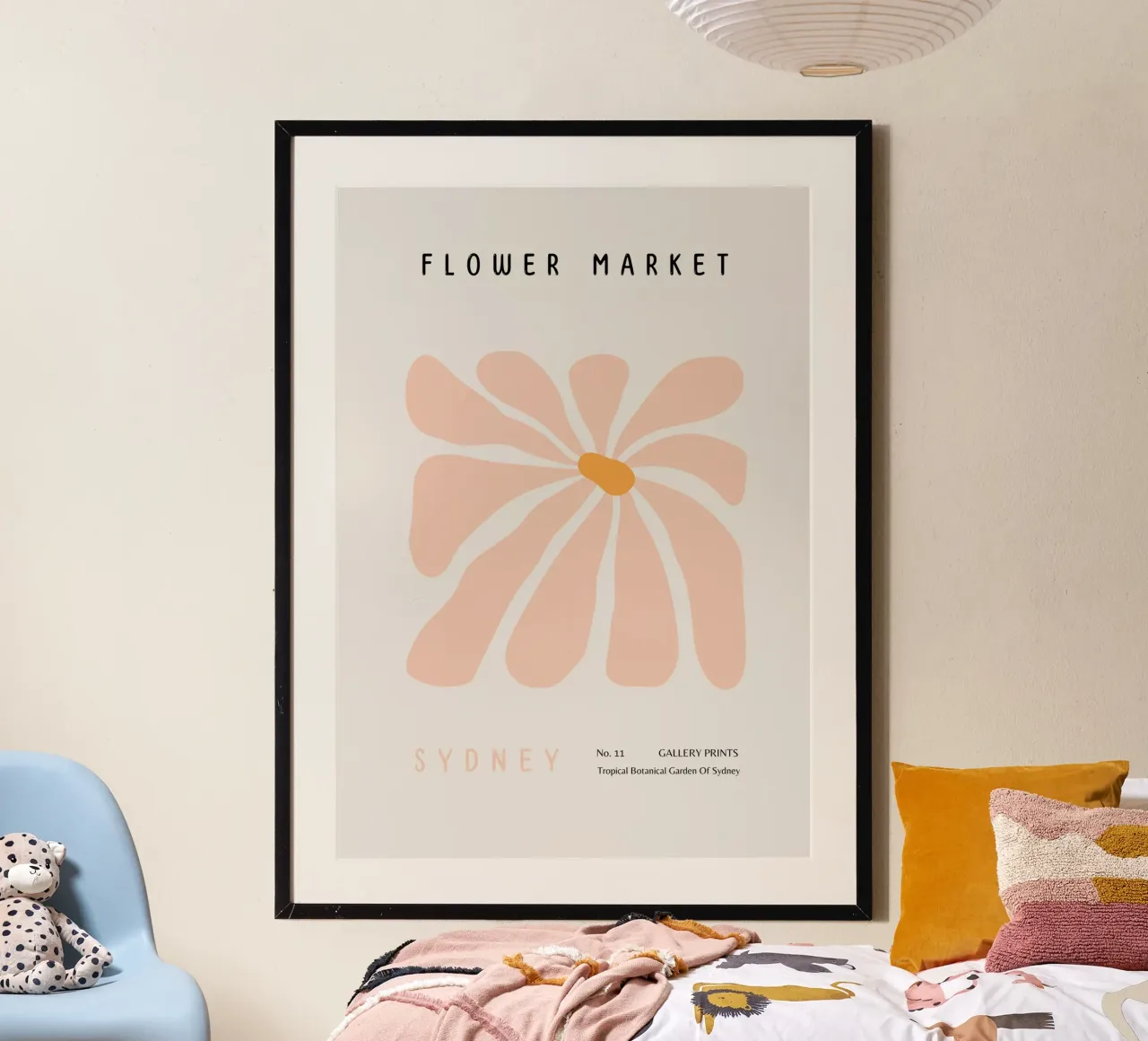 Mercato dei fiori di Sydney Giardino botanico tropicale Arte poster con telaio in legno da NorwesClub