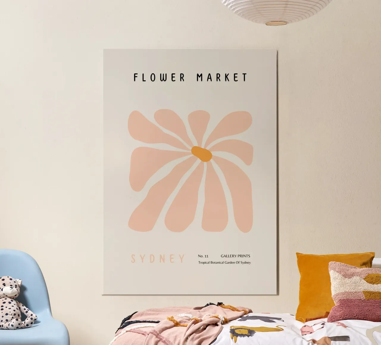 Mercato dei fiori di Sydney Giardino botanico tropicale Arte poster con telaio in legno da NorwesClub
