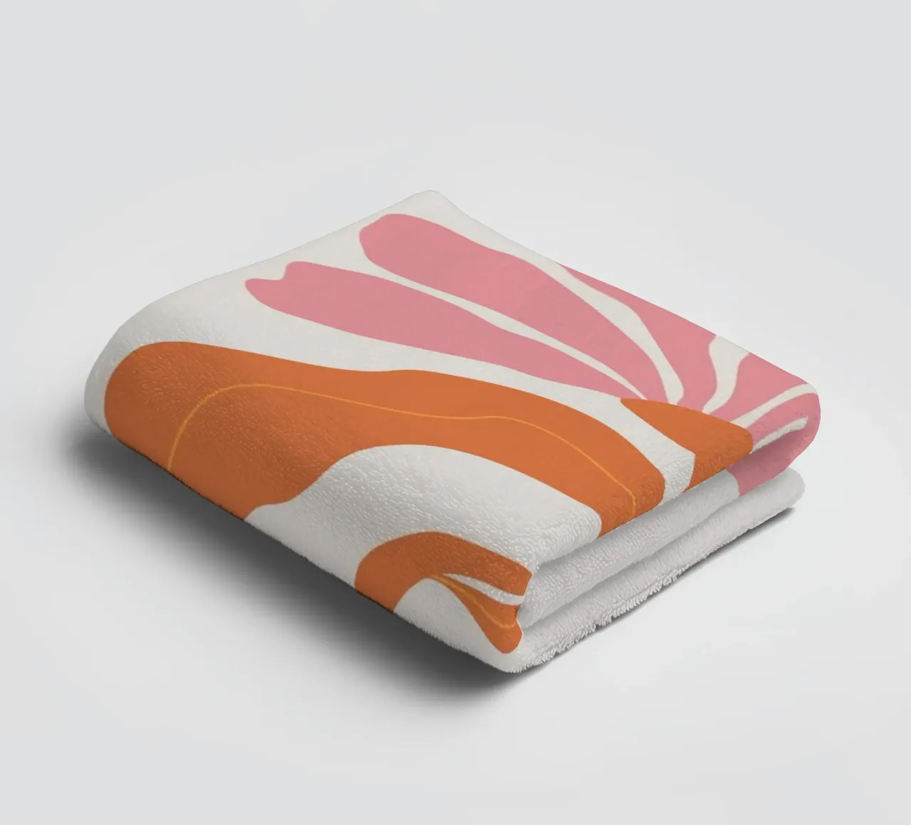 Tokyo Flower Market Pink Orange Abstract Art towel by NorwesClub