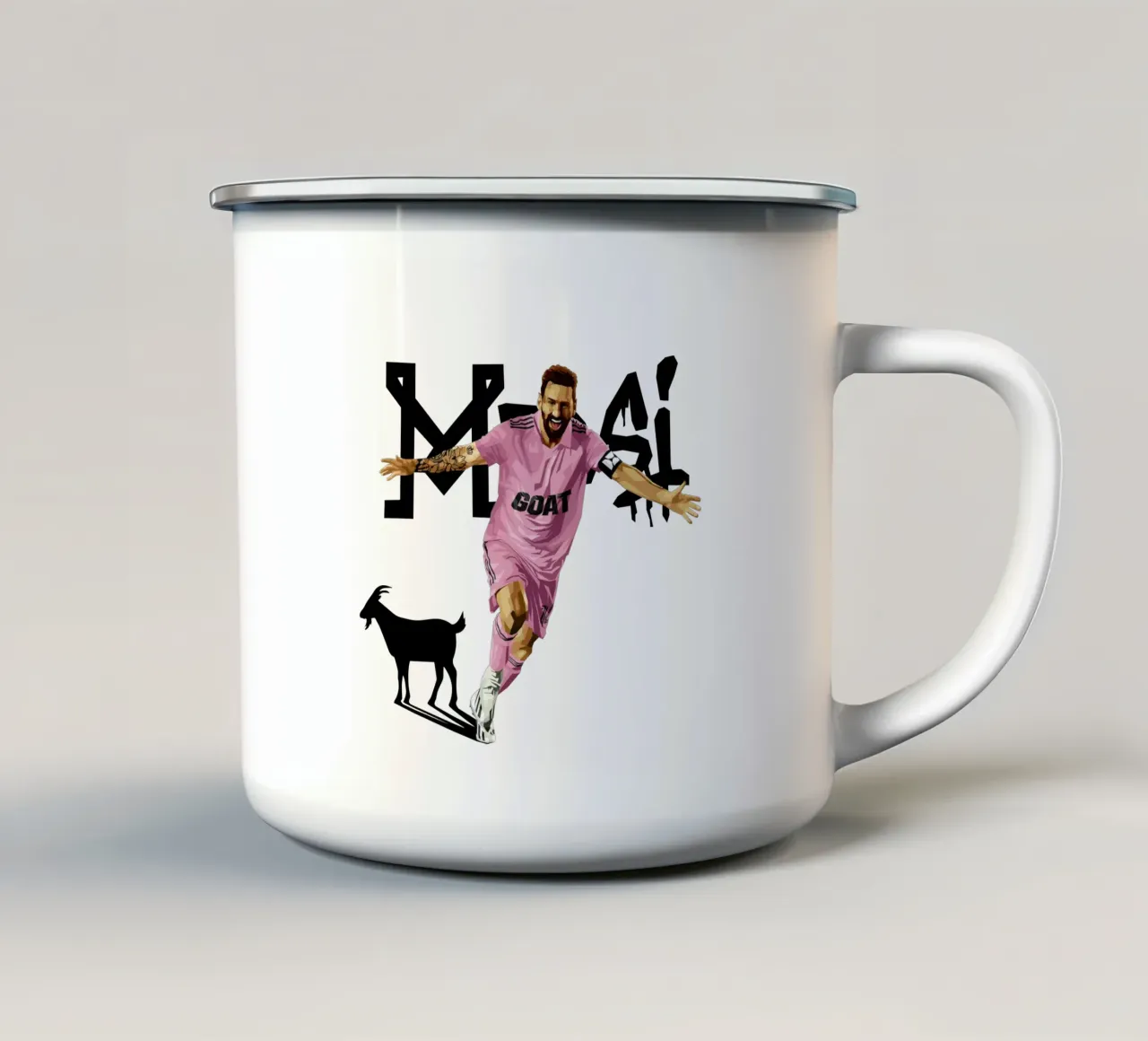 Lionel Messi GOAT tazza in smalto da WPAP MALANG