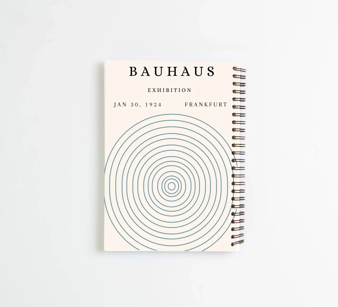Bauhaus 1924 Exhibition Concentric Circles Poster spiral notebook by NorwesClub
