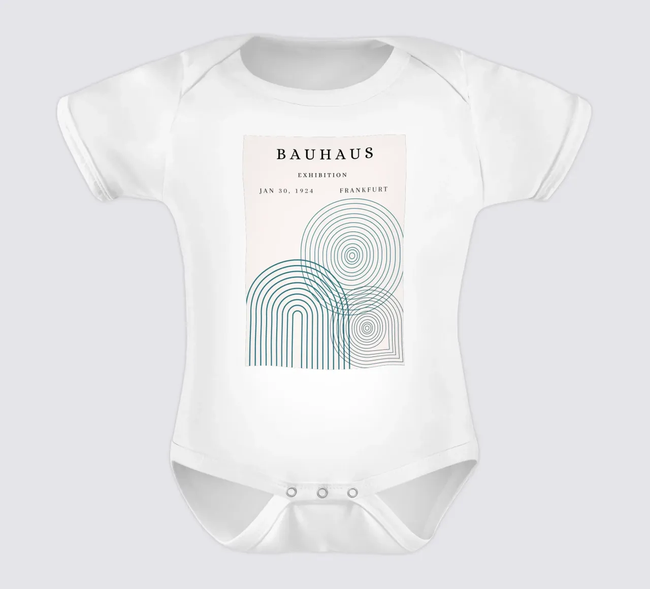 Poster Bauhaus 1924 Forme geometriche sovrapposte body neonato maniche corte da NorwesClub