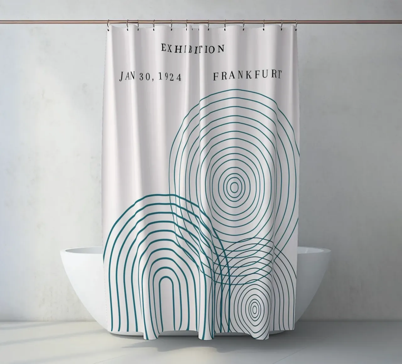 Poster Bauhaus 1924 Forme geometriche sovrapposte tenda da doccia da NorwesClub