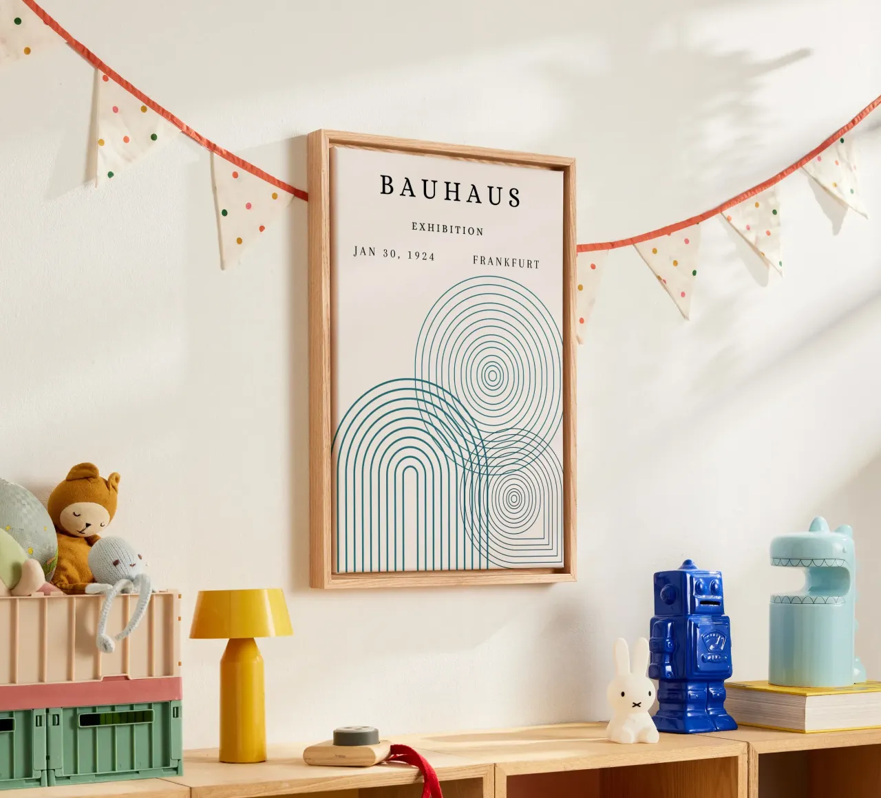Affiche Bauhaus 1924 Géométrique Formes superposées toile de NorwesClub