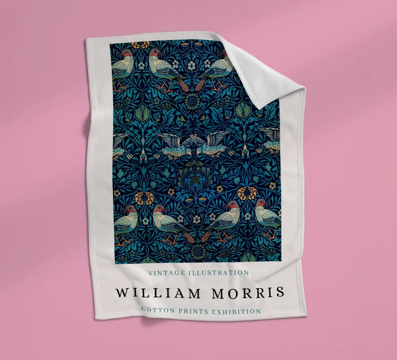 William Morris Arts & Crafts - Poster con motivi di uccelli coperta in pile da NorwesClub