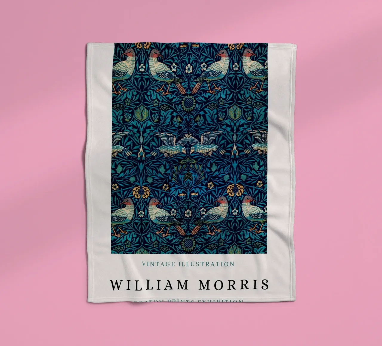 William Morris Arts & Crafts - Poster con motivi di uccelli coperta in pile da NorwesClub