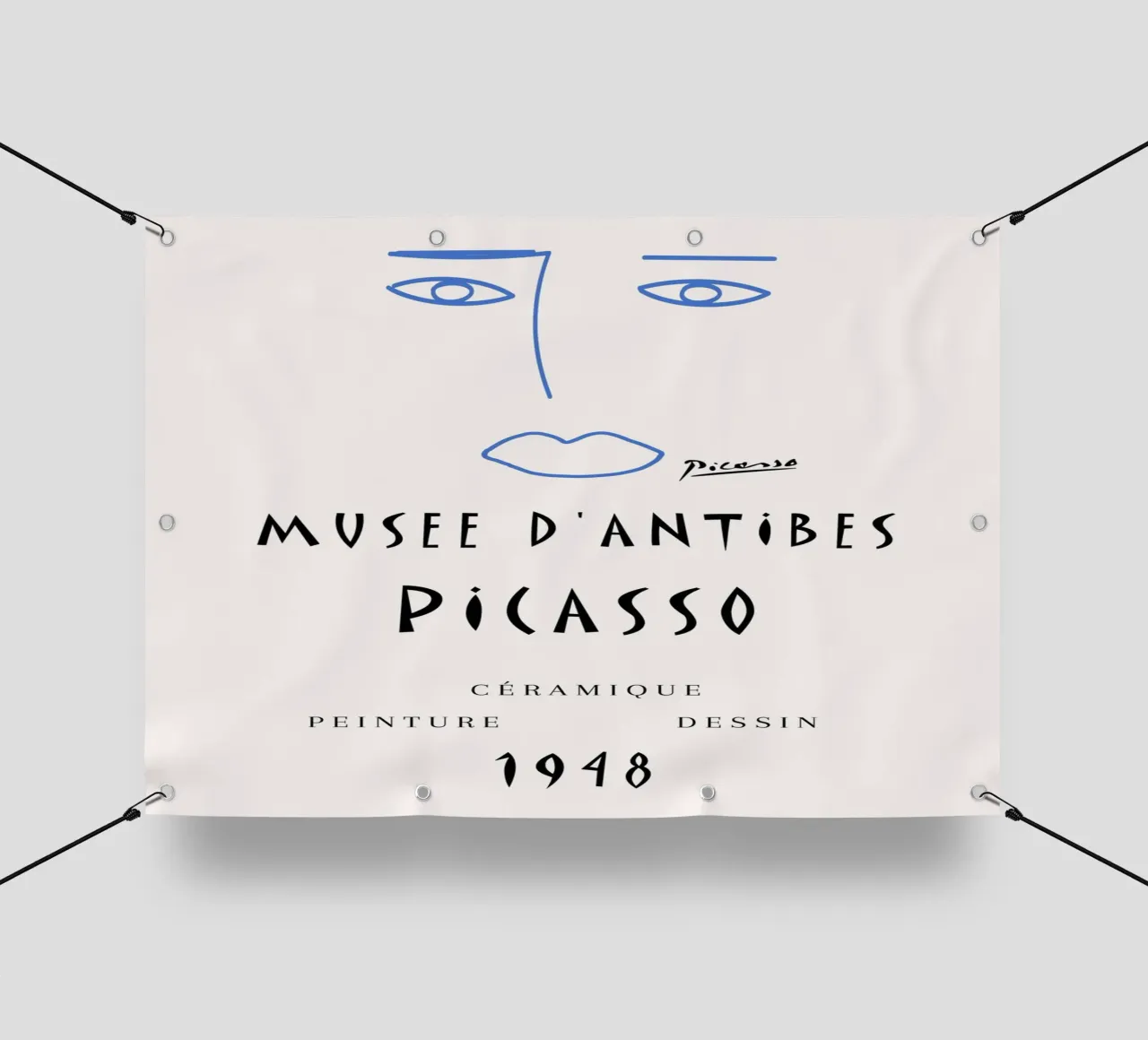 Picasso Musee D'Antibes 1948 Volto astratto Poster telo in pvc da NorwesClub
