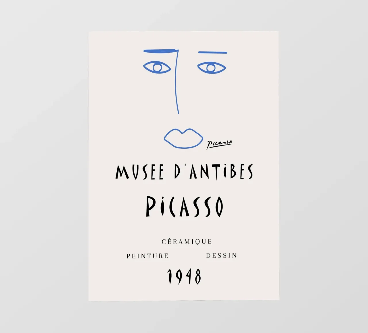 Picasso Musee D'Antibes 1948 Volto astratto Poster telo in pvc da NorwesClub