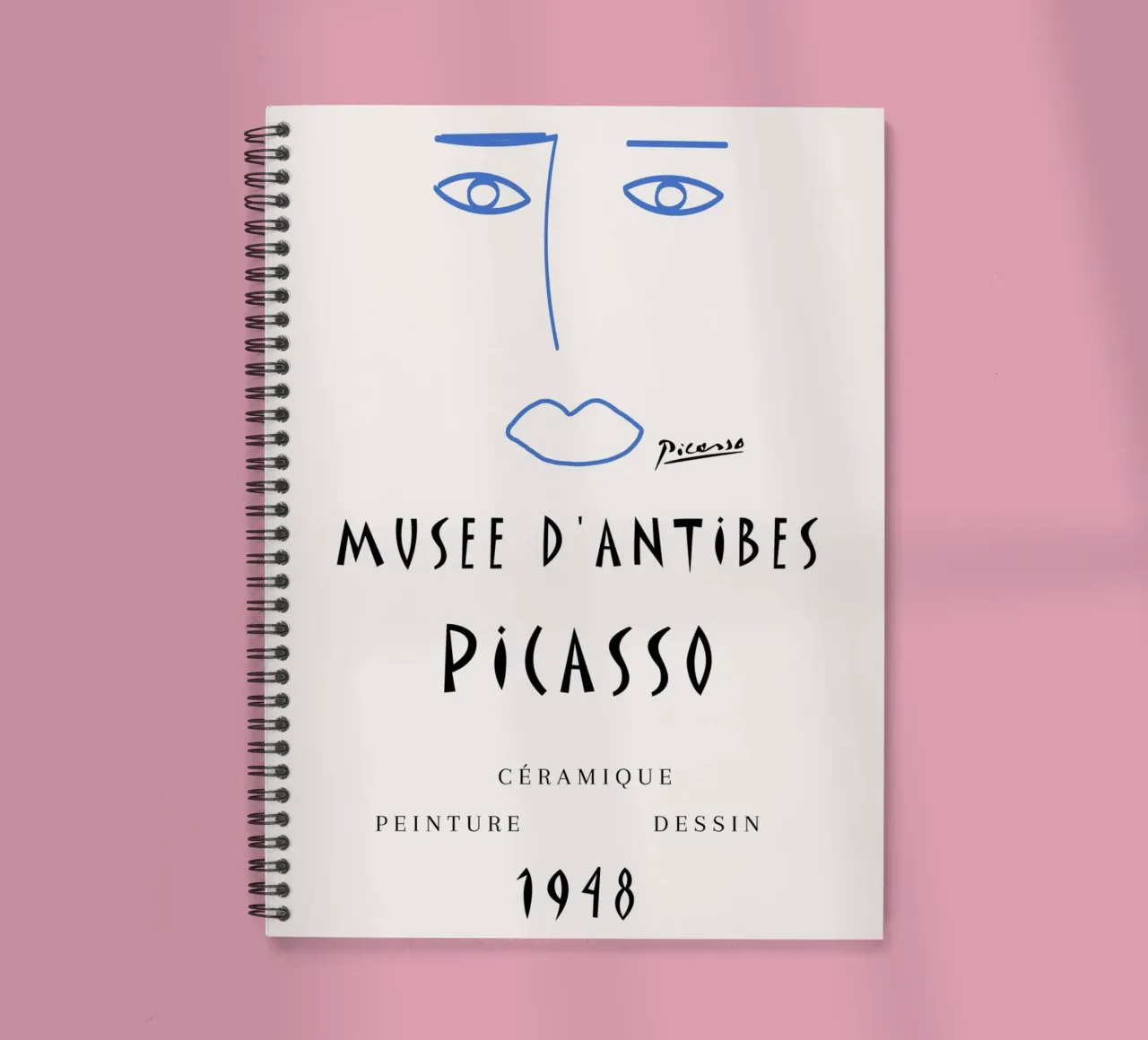 Picasso Musee D'Antibes 1948 Abstract Face Poster spiral notebook by NorwesClub