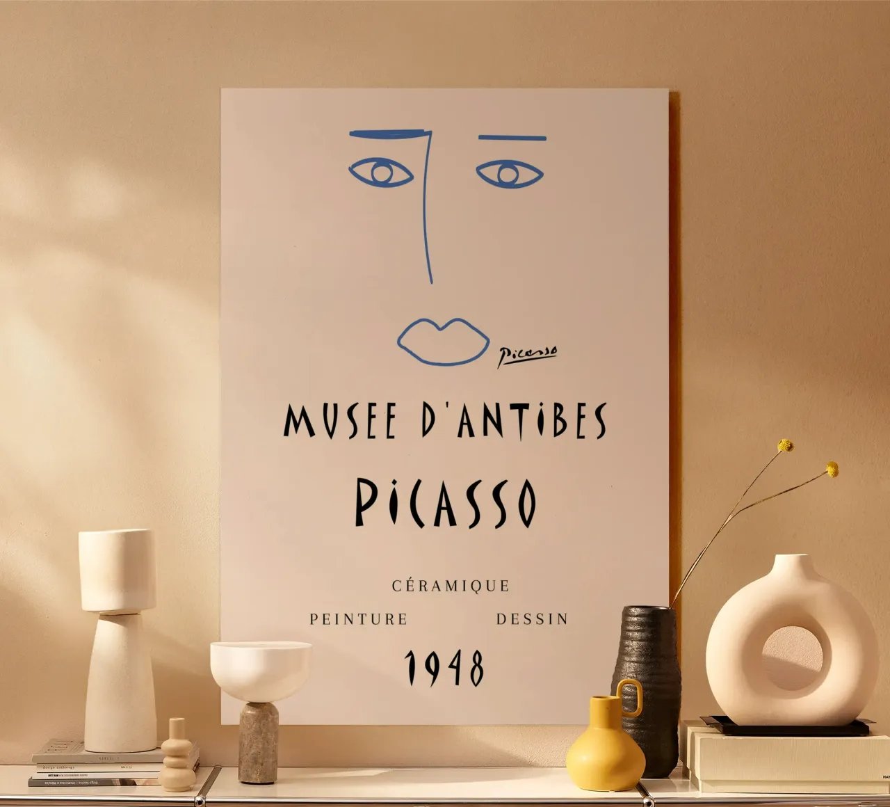 Picasso Musee D'Antibes 1948 Volto astratto Poster plexiglass da NorwesClub