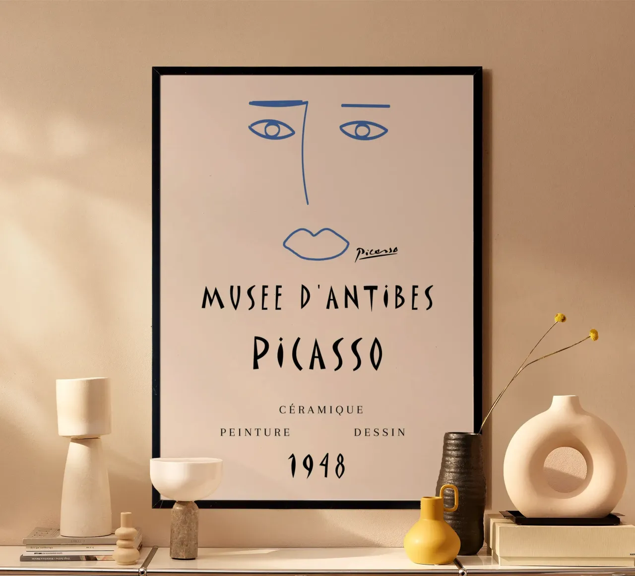 Picasso Musee D'Antibes 1948 Volto astratto Poster carta hahnemühle da NorwesClub
