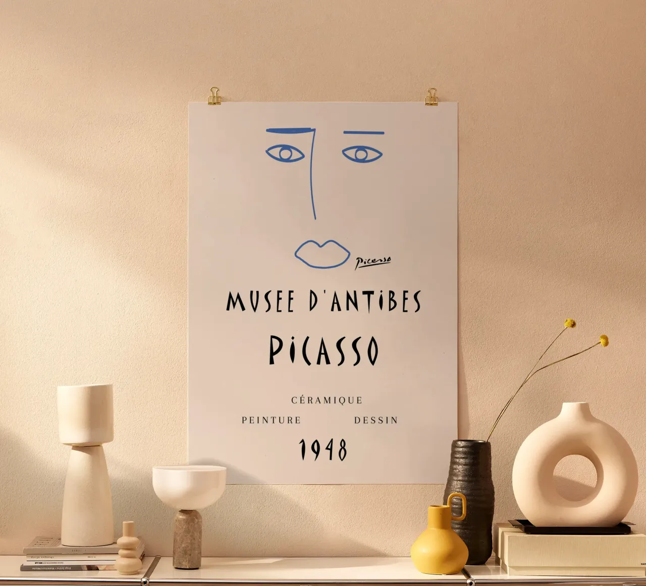 Picasso Musee D'Antibes 1948 Volto astratto Poster carta hahnemühle da NorwesClub