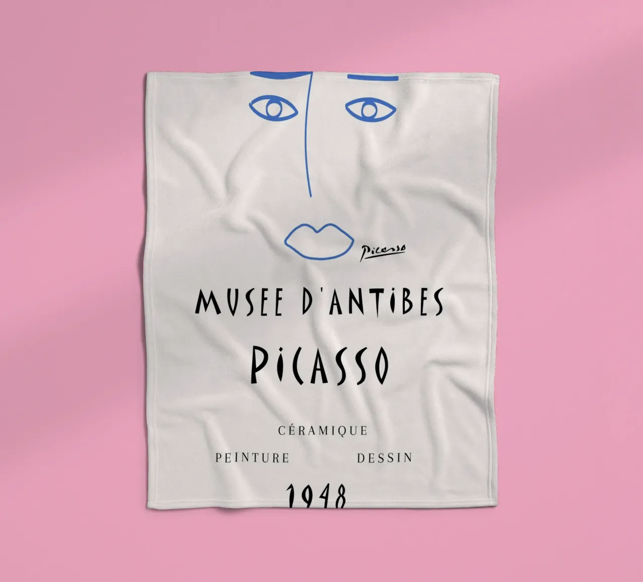 Picasso Musee D'Antibes 1948 Abstraktes Gesicht Poster Fleecedecke von NorwesClub