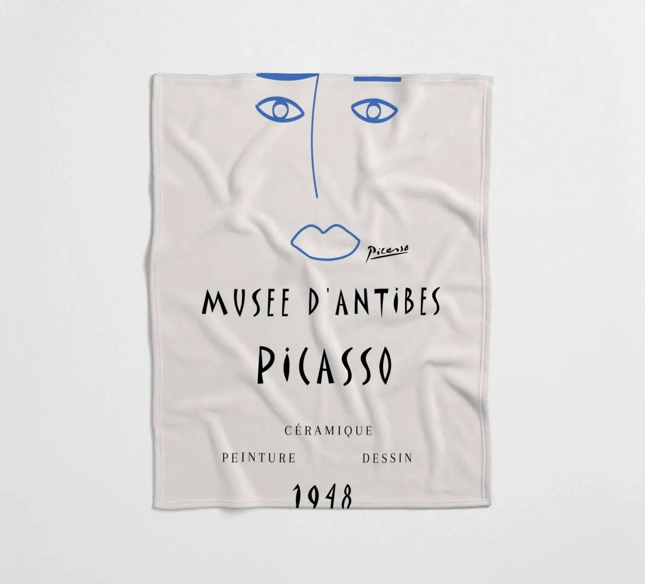 Picasso Musee D'Antibes 1948 Abstraktes Gesicht Poster Fleecedecke von NorwesClub