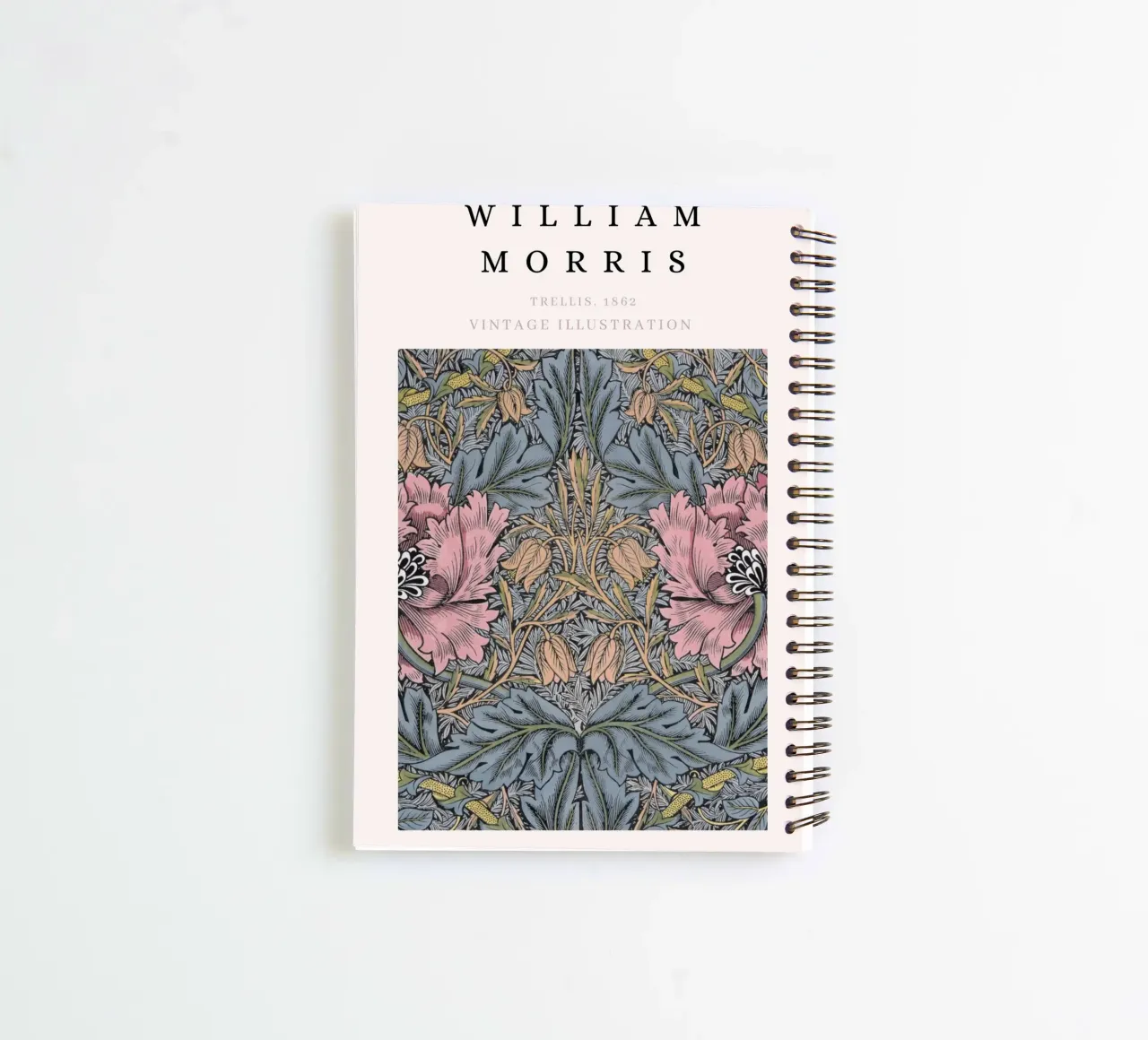 William Morris 1862 Trellis Pattern Arts & Crafts spiral notebook by NorwesClub