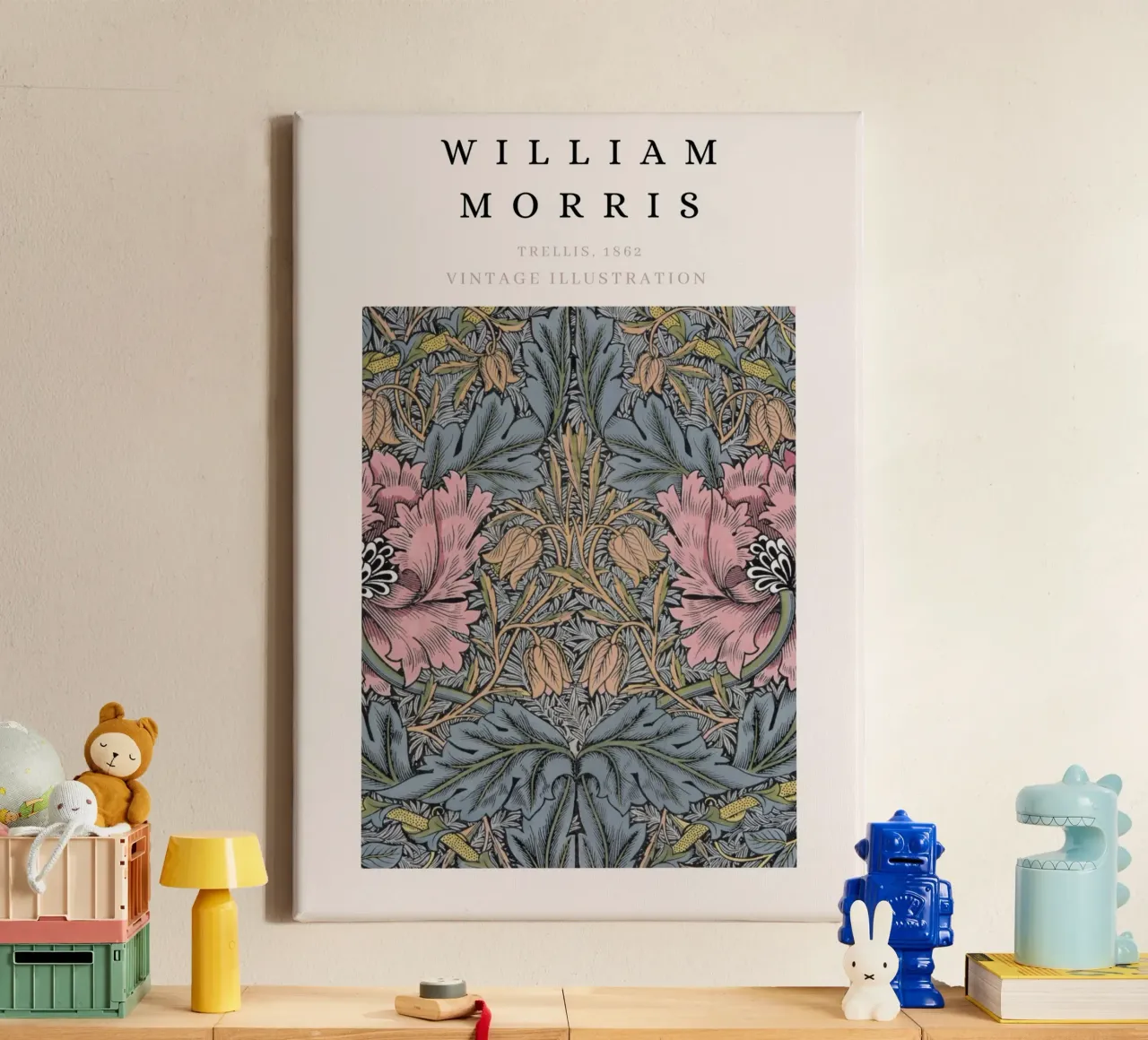 William Morris 1862 Trellis Patroon Arts & Crafts canvas van NorwesClub