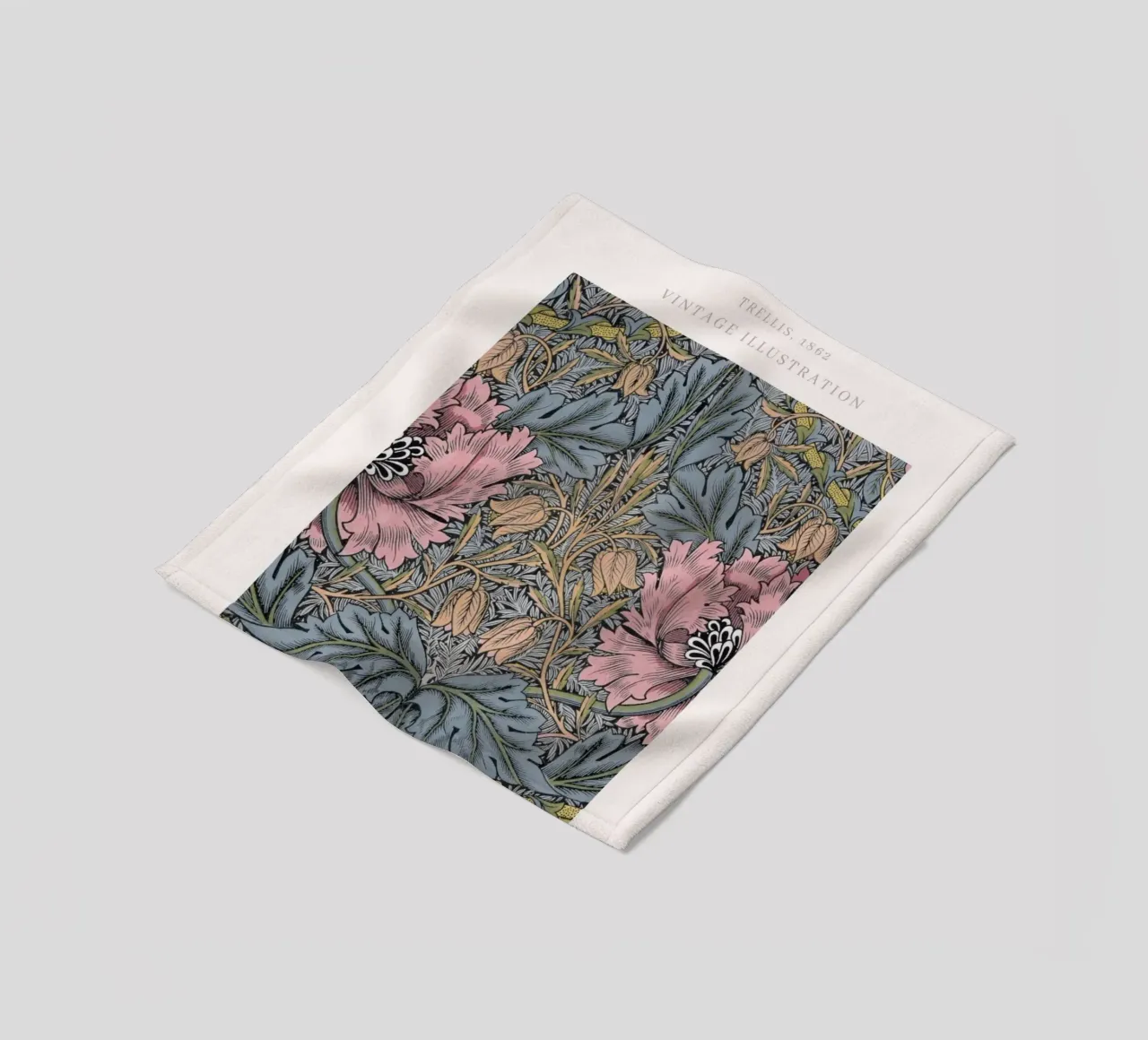 William Morris 1862 Trellis Pattern Arts & Crafts fleece blanket by NorwesClub