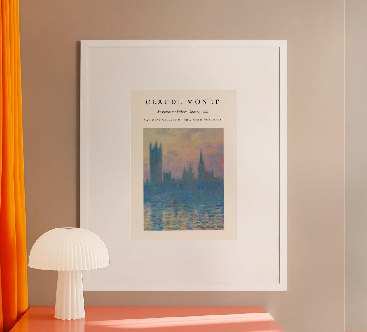 Monet Westminster Palace Sonnenuntergang 1900 Impressionist Poster von NorwesClub