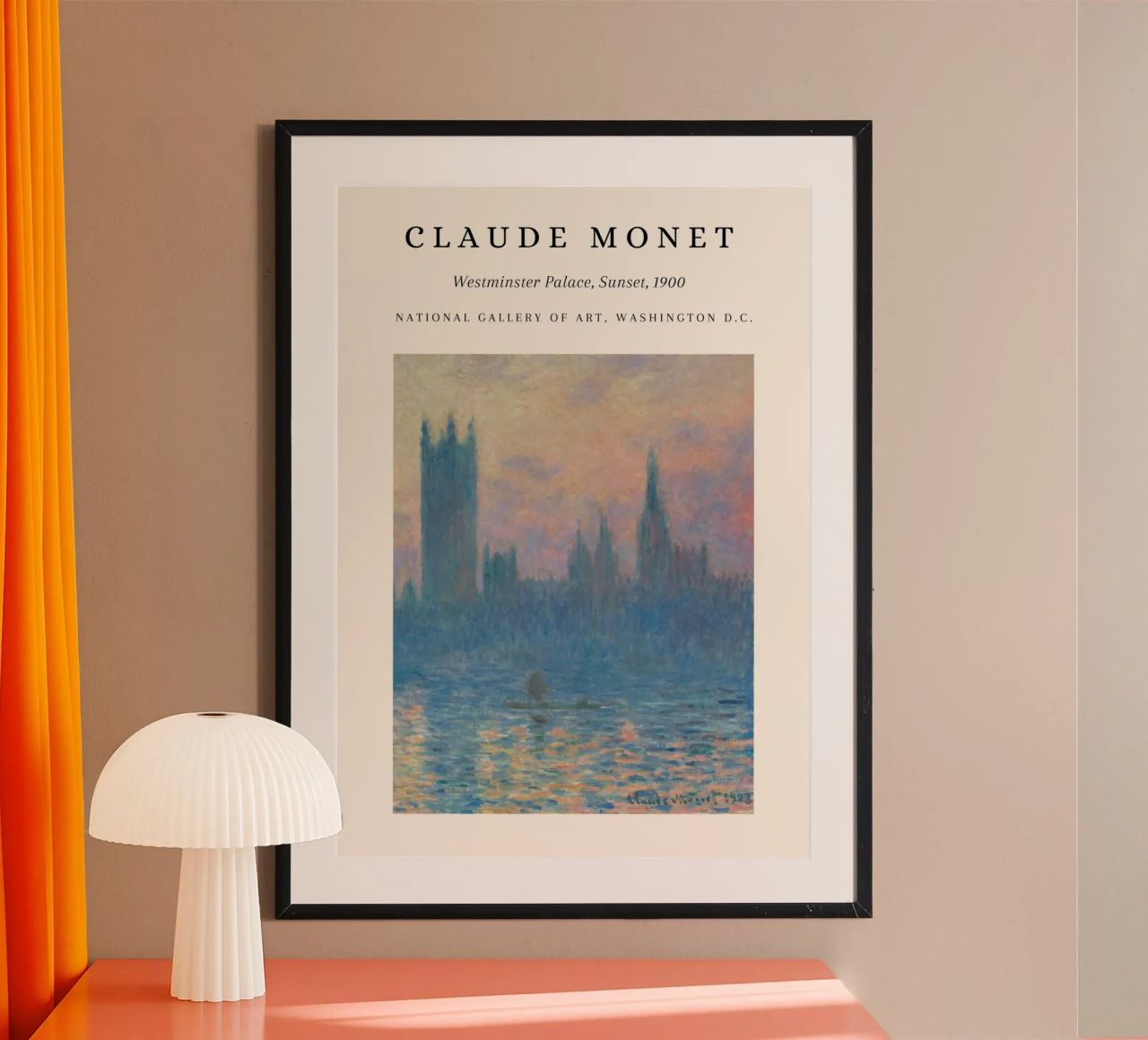Monet Westminster Palace Sonnenuntergang 1900 Impressionist Poster von NorwesClub