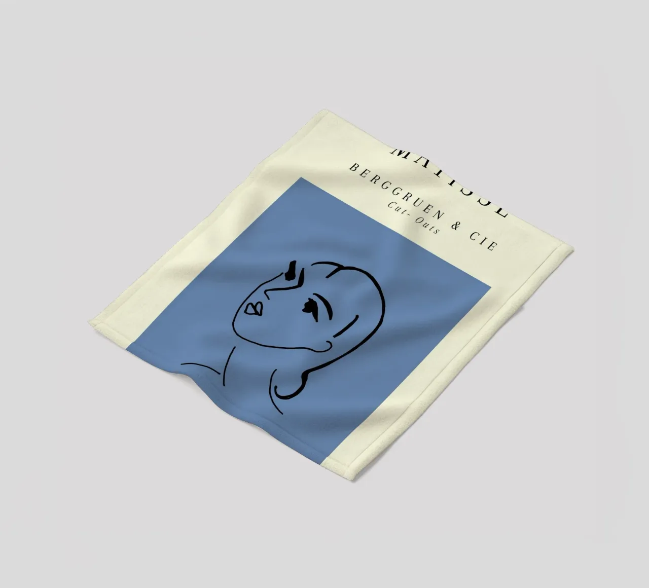 Matisse Blue Abstract Face Line Art Berggruen coperta in pile da NorwesClub