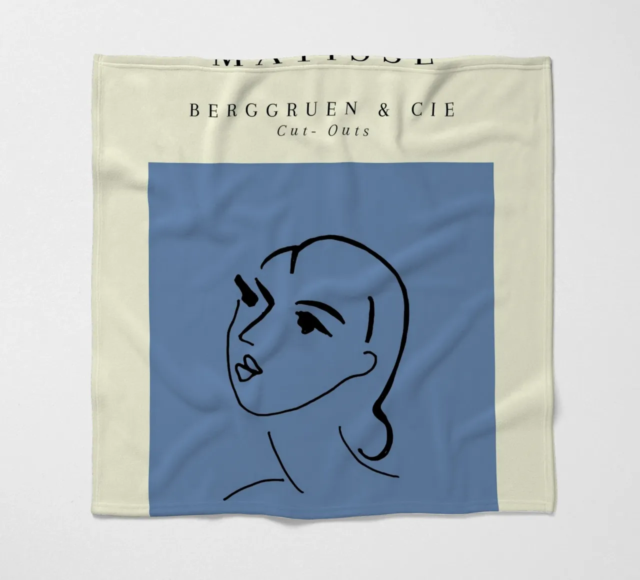 Matisse Blue Abstract Face Line Art Berggruen coperta in pile da NorwesClub