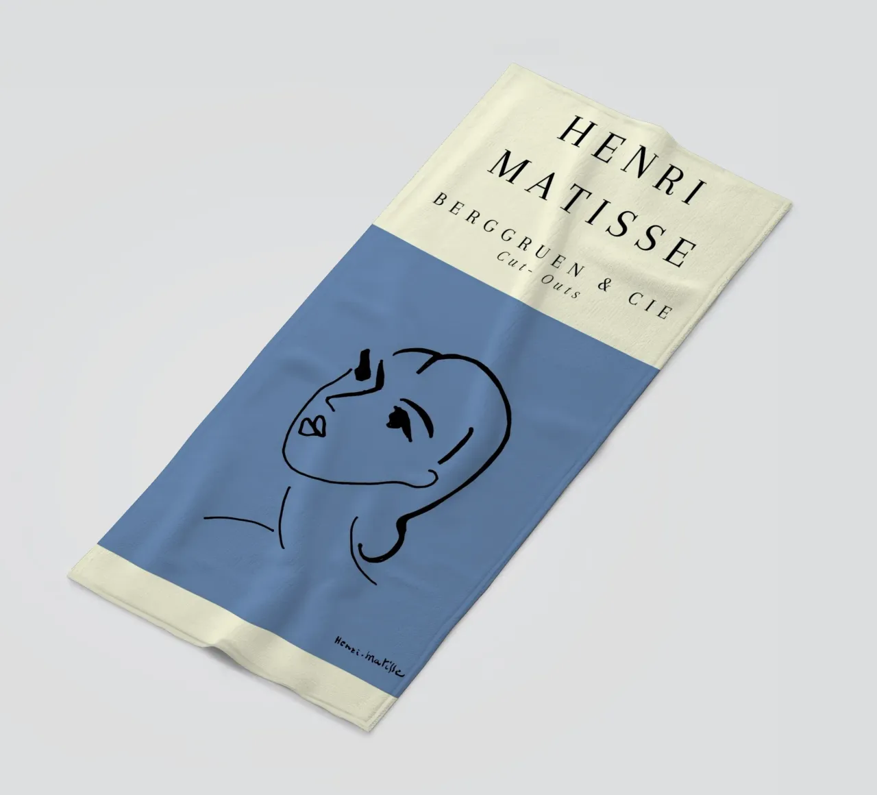 Matisse Blue Abstract Face Line Art Berggruen telo mare da NorwesClub