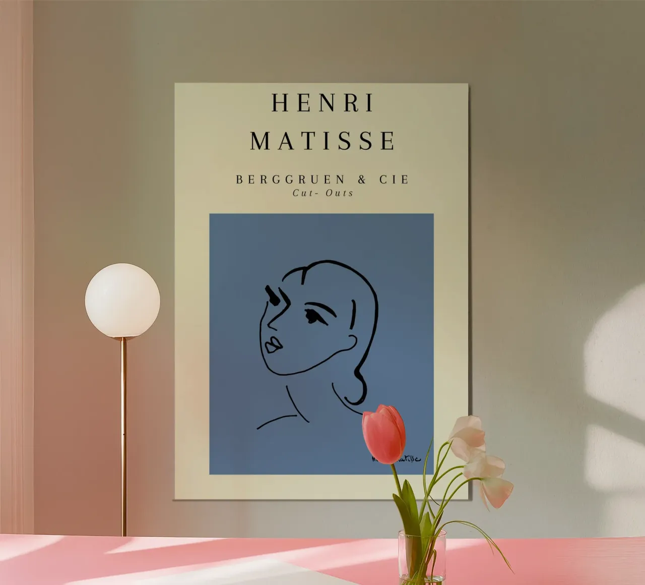 Matisse Blue Abstract Face Line Art Berggruen carta hahnemühle da NorwesClub