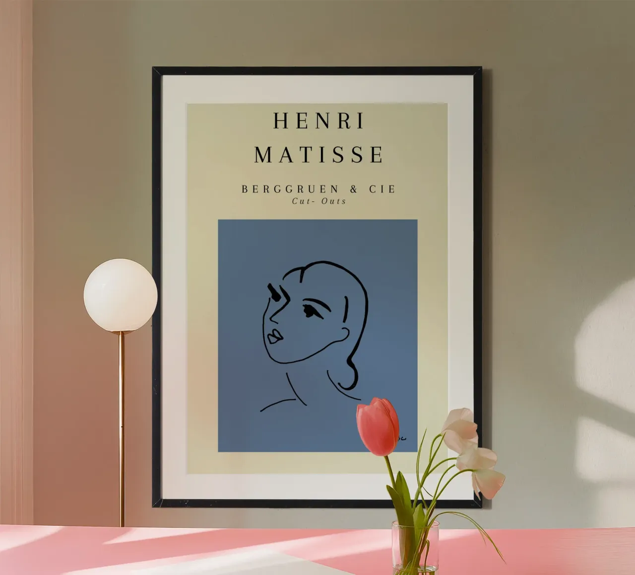 Matisse Blue Abstract Face Line Art Berggruen carta hahnemühle da NorwesClub