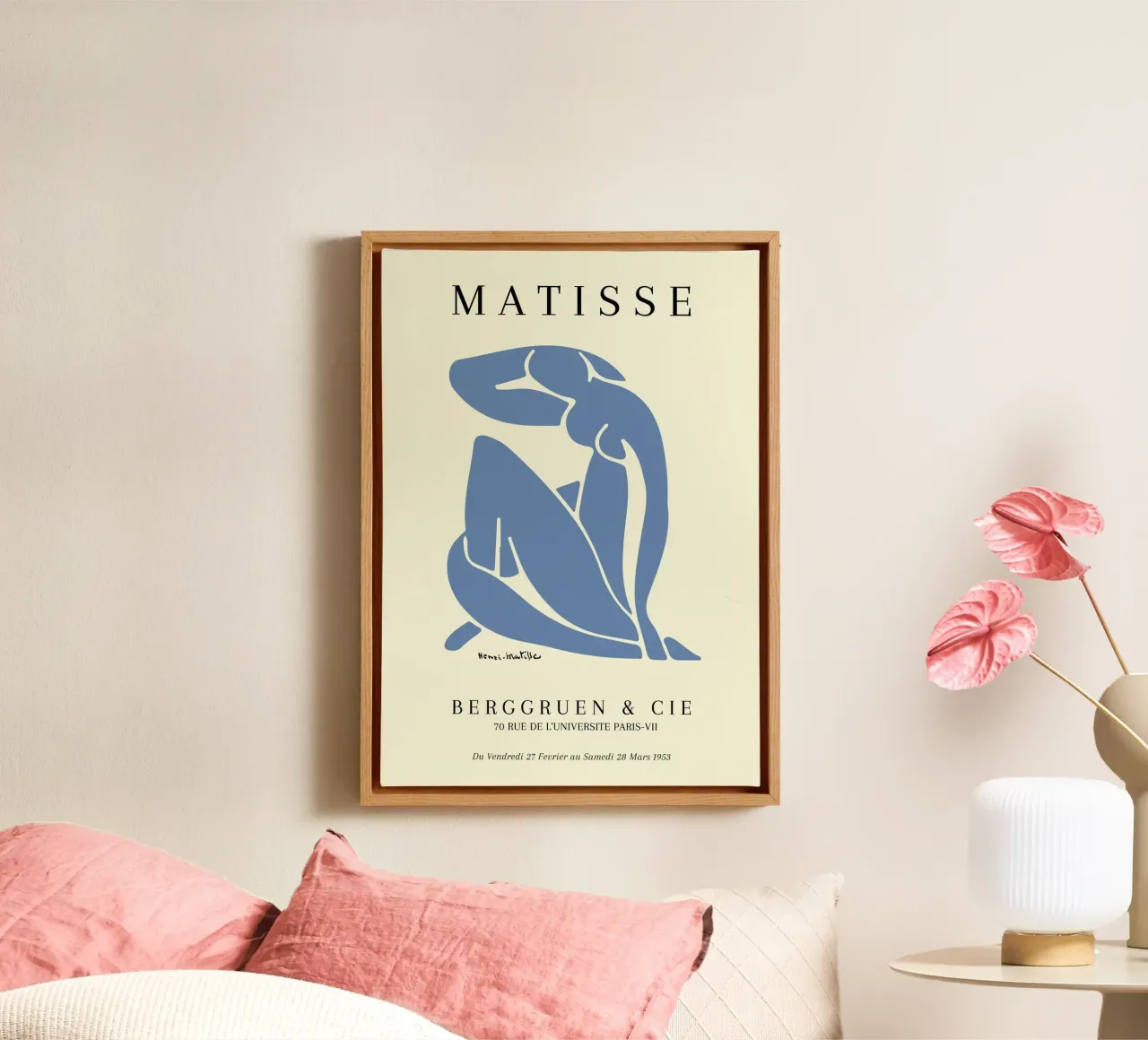 Matisse 1953 Blue Nude Figure Cut-Out Poster canvas by NorwesClub