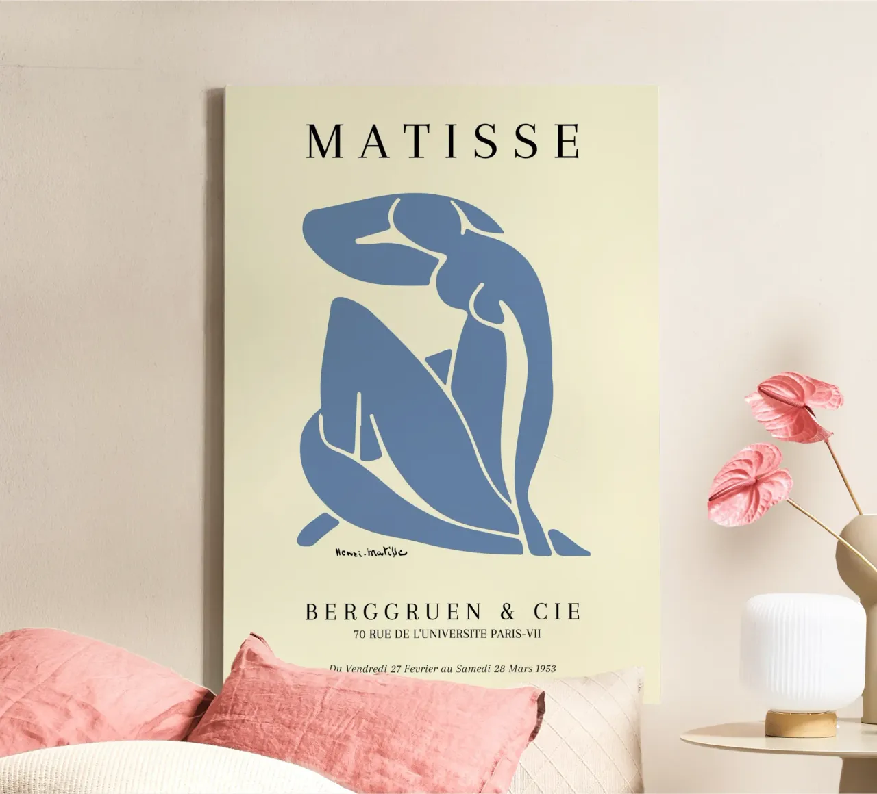 Matisse 1953 Blue Nude Figure Cut-Out Poster canvas by NorwesClub