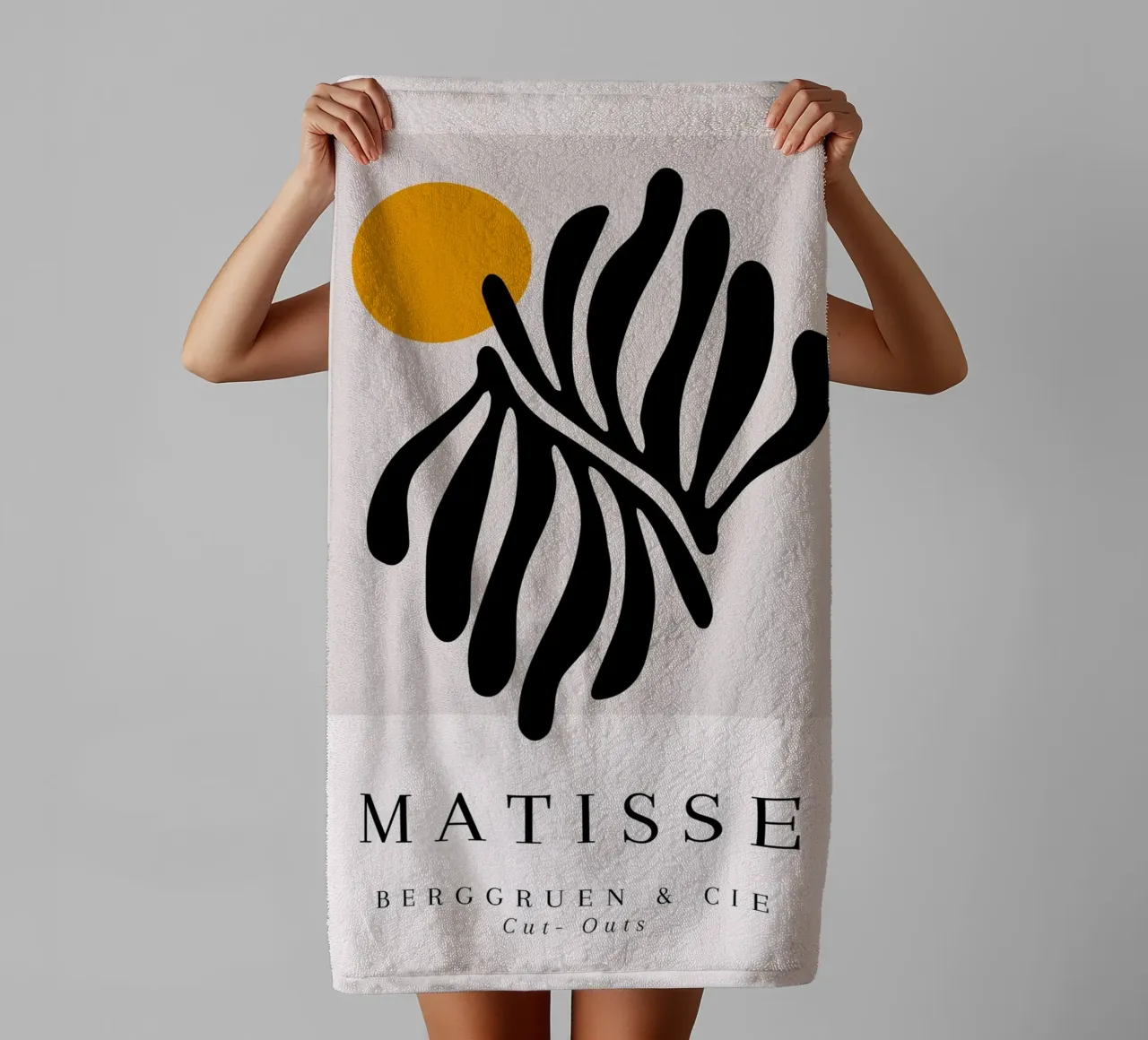 Poster Matisse Cut-Out Sole forma nera Berggruen asciugamano da bagno da NorwesClub