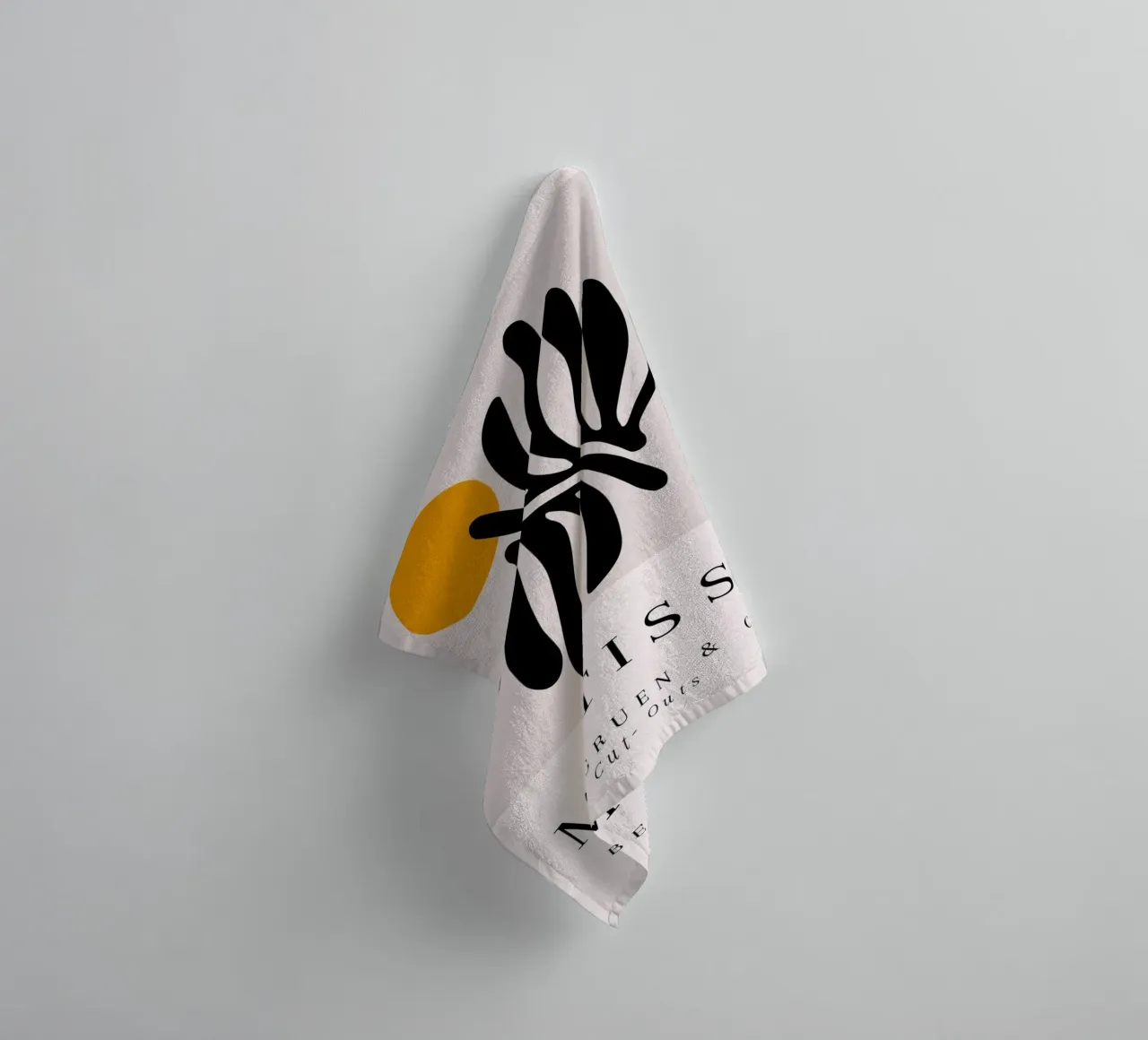 Poster Matisse Cut-Out Sole forma nera Berggruen asciugamano da bagno da NorwesClub