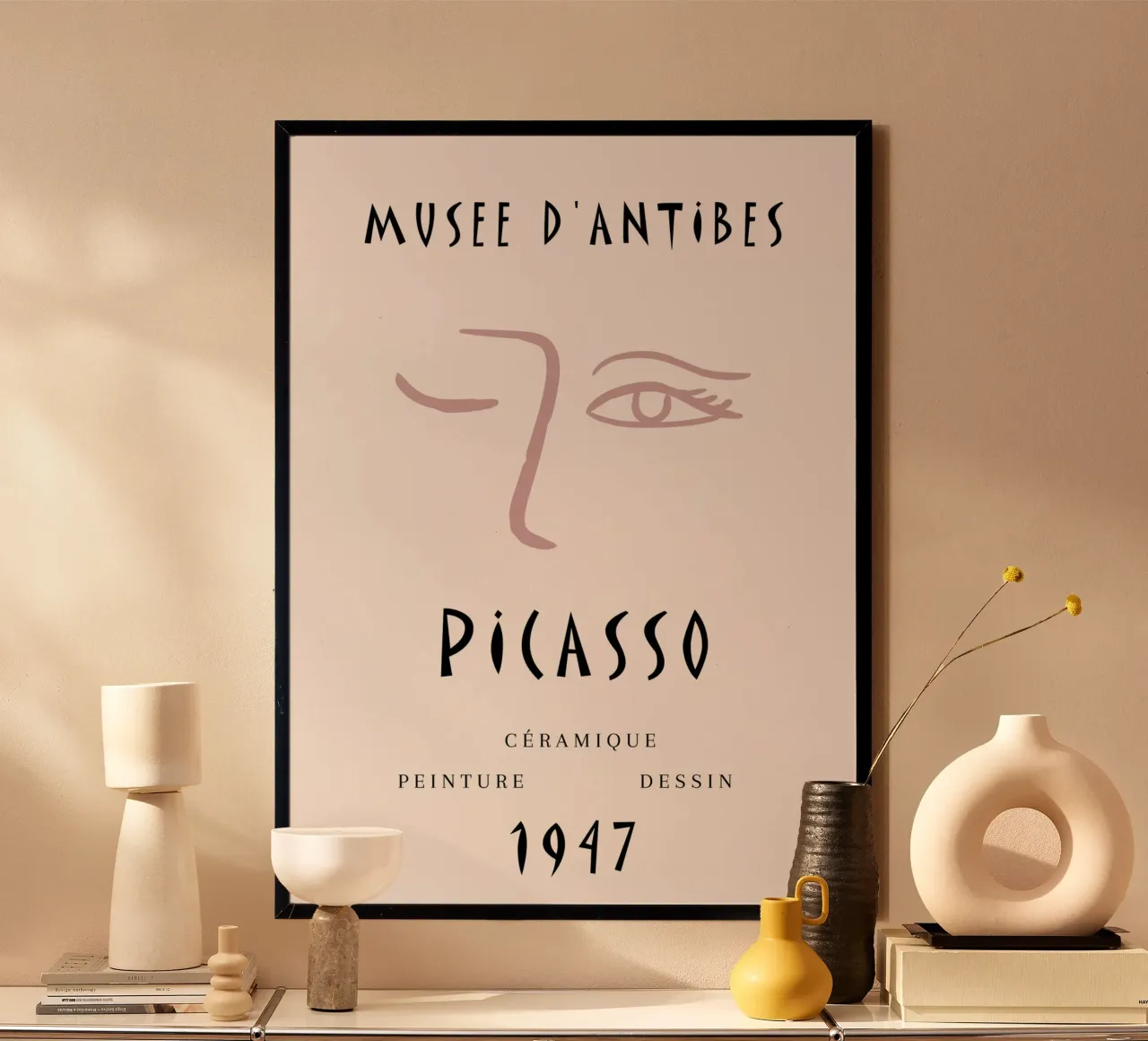 Picasso Musee D'Antibes 1947 Pink Face Poster poster da NorwesClub