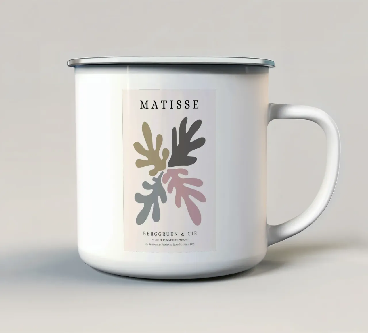 Matisse 1953 Forme organiche ritagliate Toni della terra tazza in smalto da NorwesClub