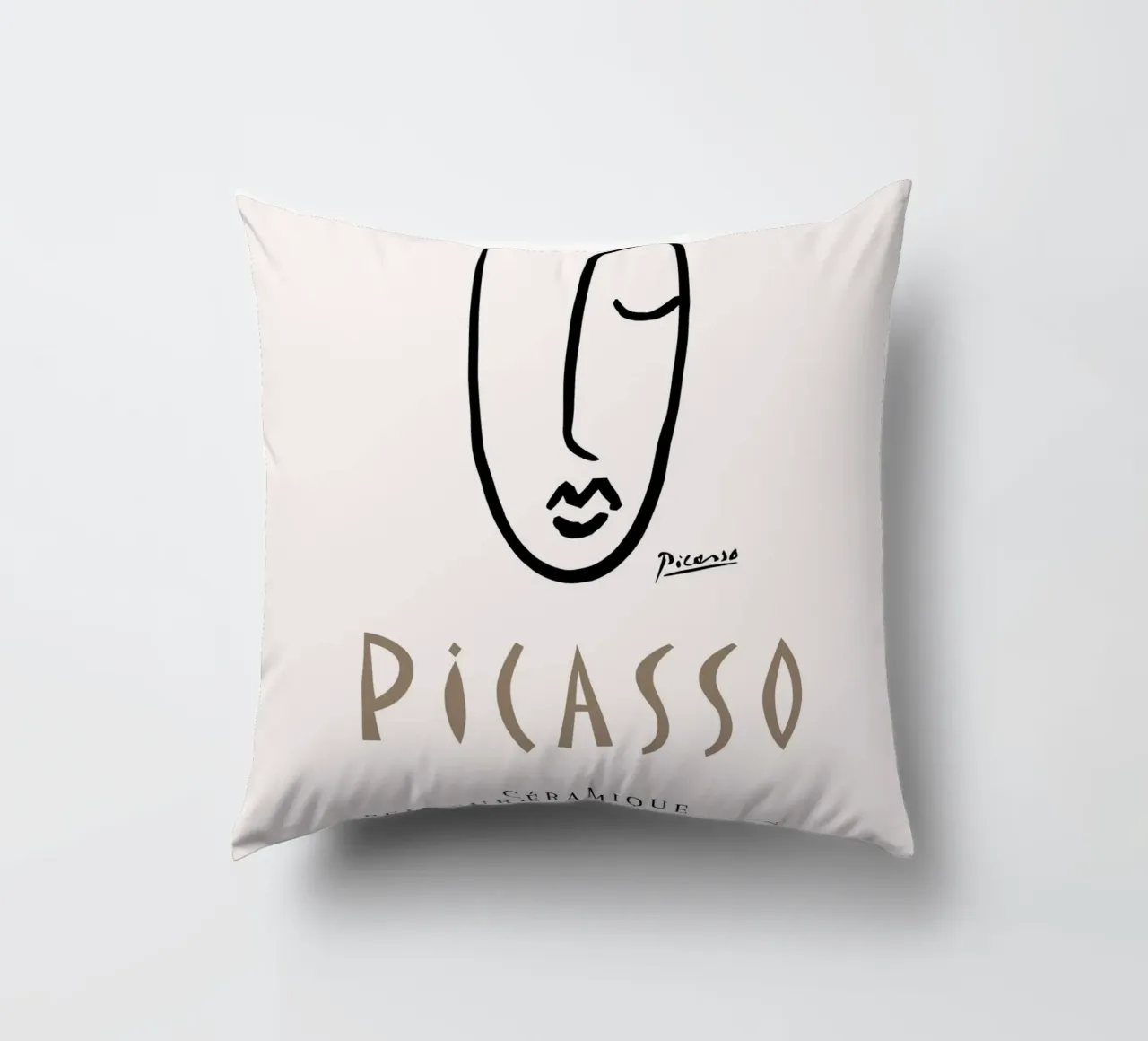 Picasso Musee D'Antibes 1948 Abstract Face Poster decorative cushion by NorwesClub