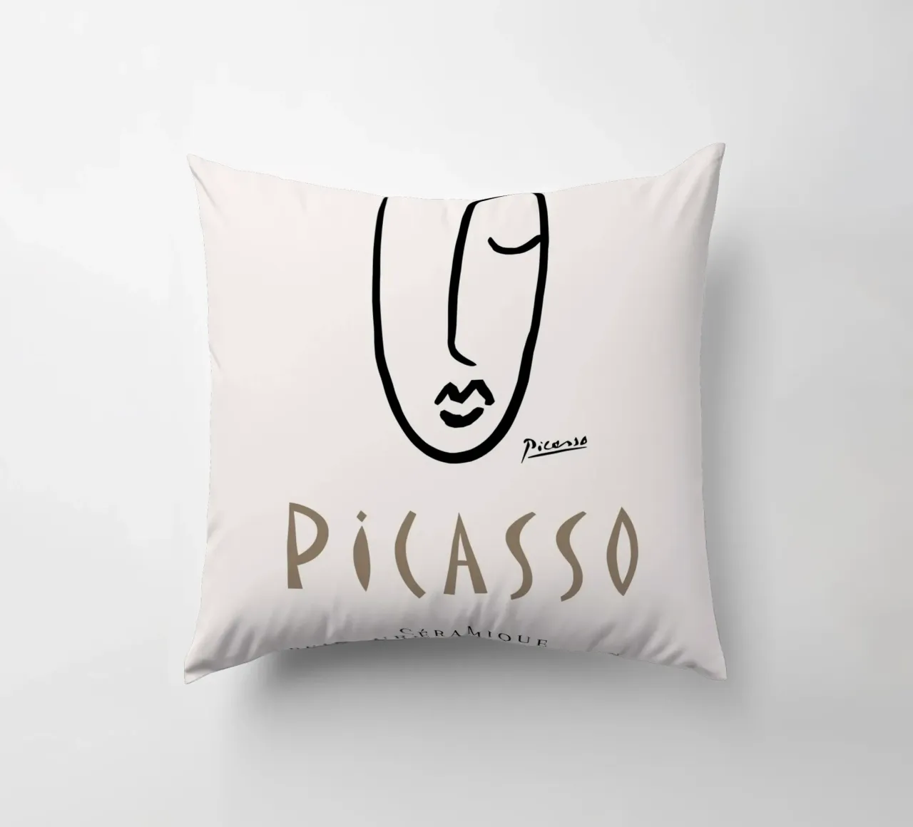 Picasso Musee D'Antibes 1948 Abstract Face Poster decorative cushion by NorwesClub