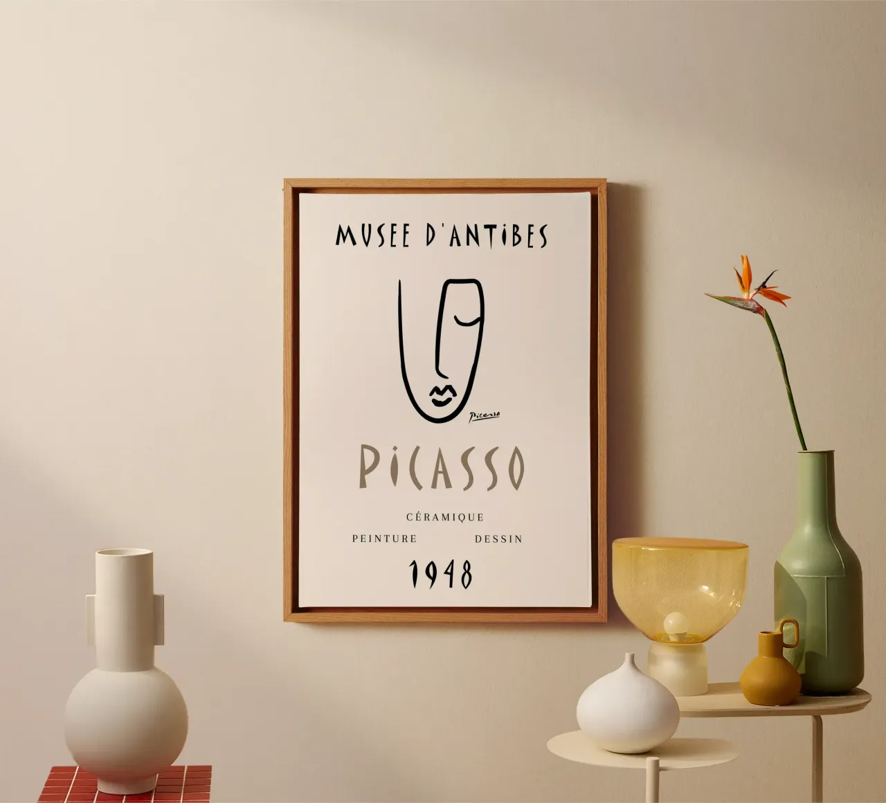 Picasso Musee D'Antibes 1948 Abstract Gezicht Poster canvas van NorwesClub