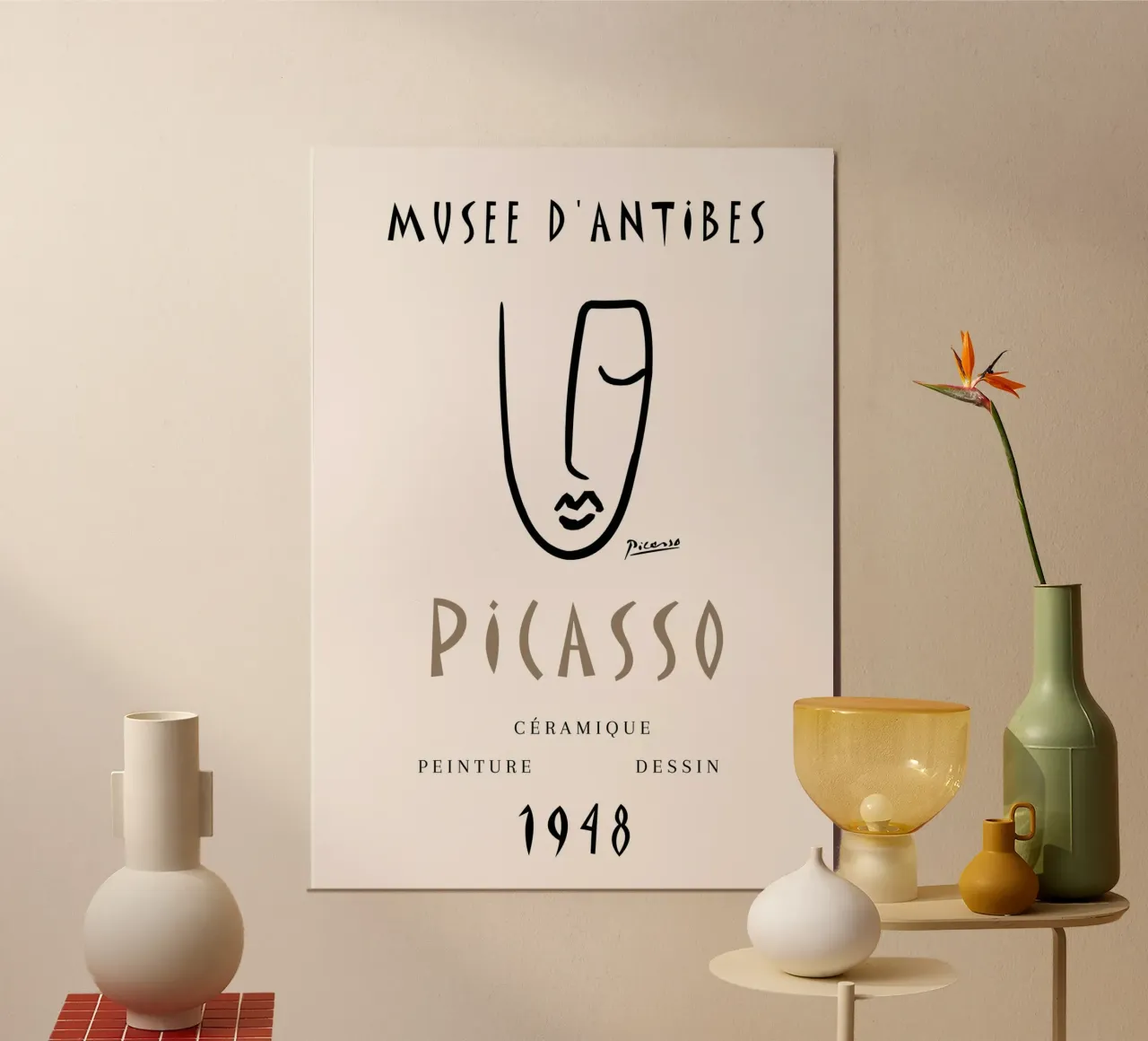 Picasso Musee D'Antibes 1948 Abstract Gezicht Poster hahnemühle van NorwesClub