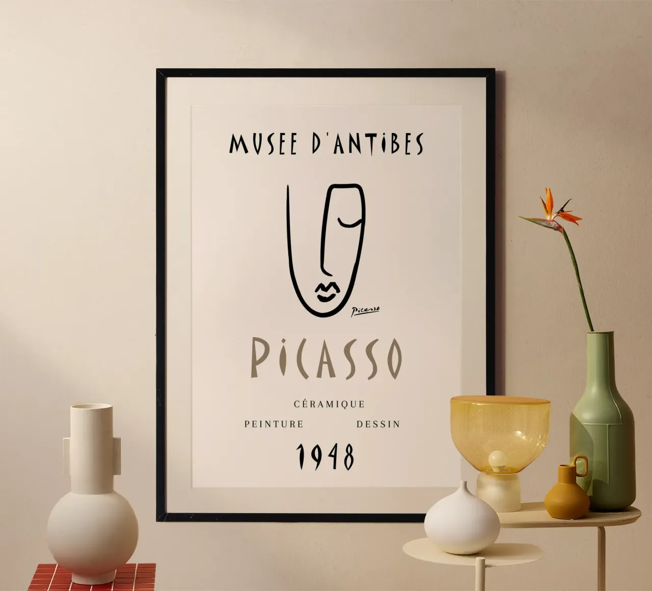 Picasso Musee D'Antibes 1948 Abstract Gezicht Poster hahnemühle van NorwesClub