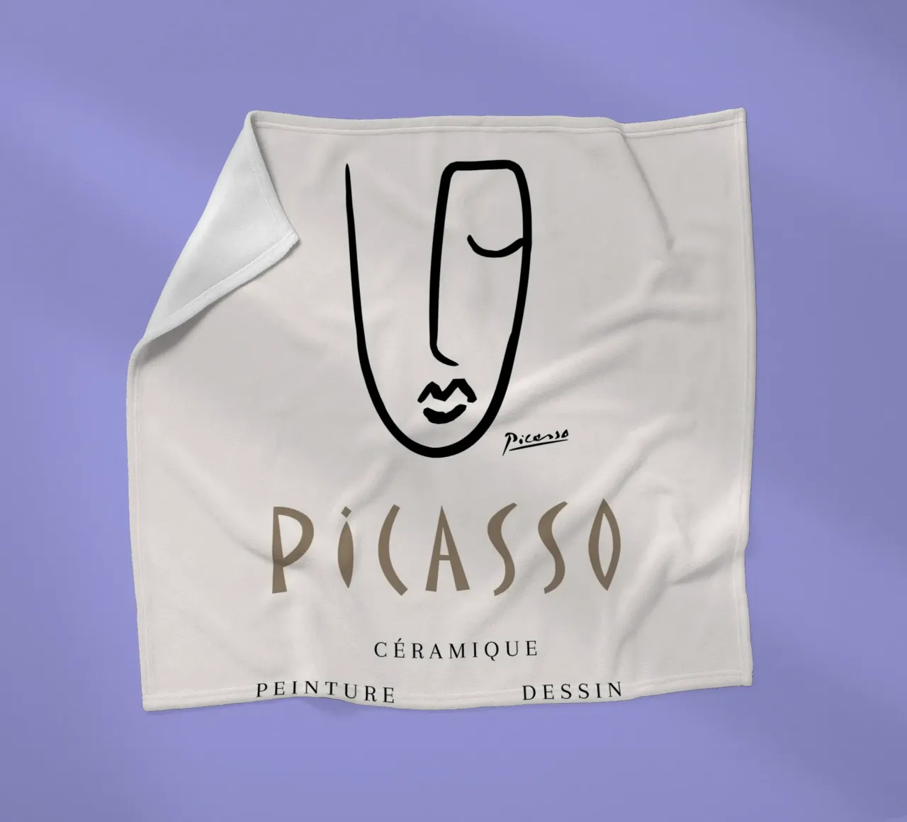Picasso Musee D'Antibes 1948 Abstract Gezicht Poster fleecedeken van NorwesClub