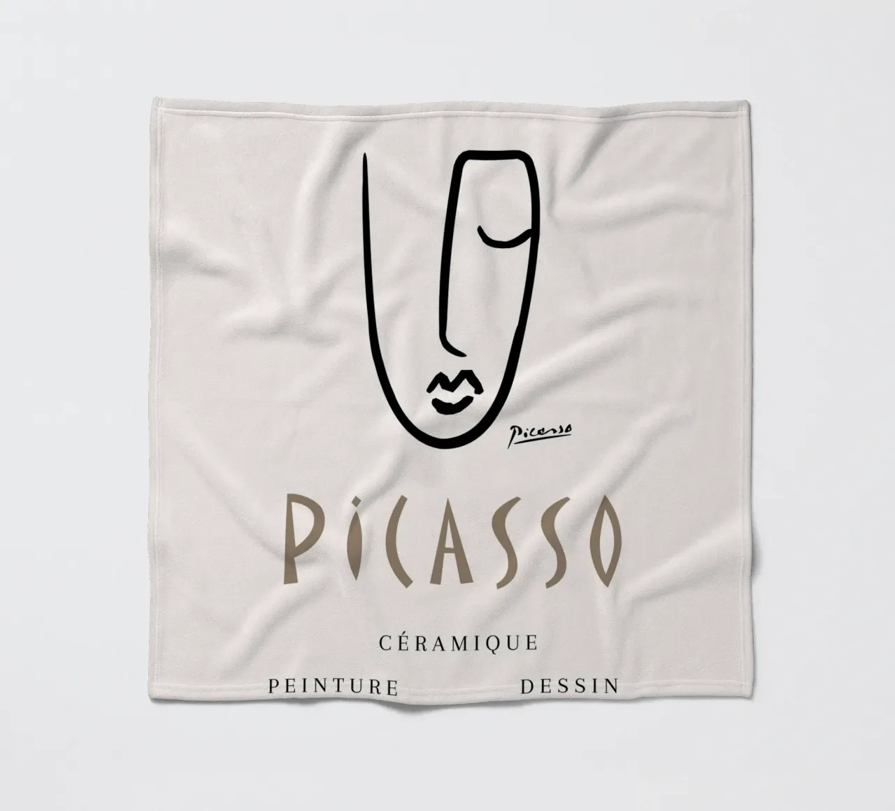 Picasso Musee D'Antibes 1948 Abstract Gezicht Poster fleecedeken van NorwesClub
