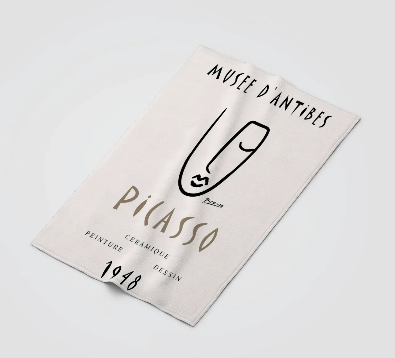 Picasso Musee D'Antibes 1948 Abstract Gezicht Poster fleecedeken van NorwesClub