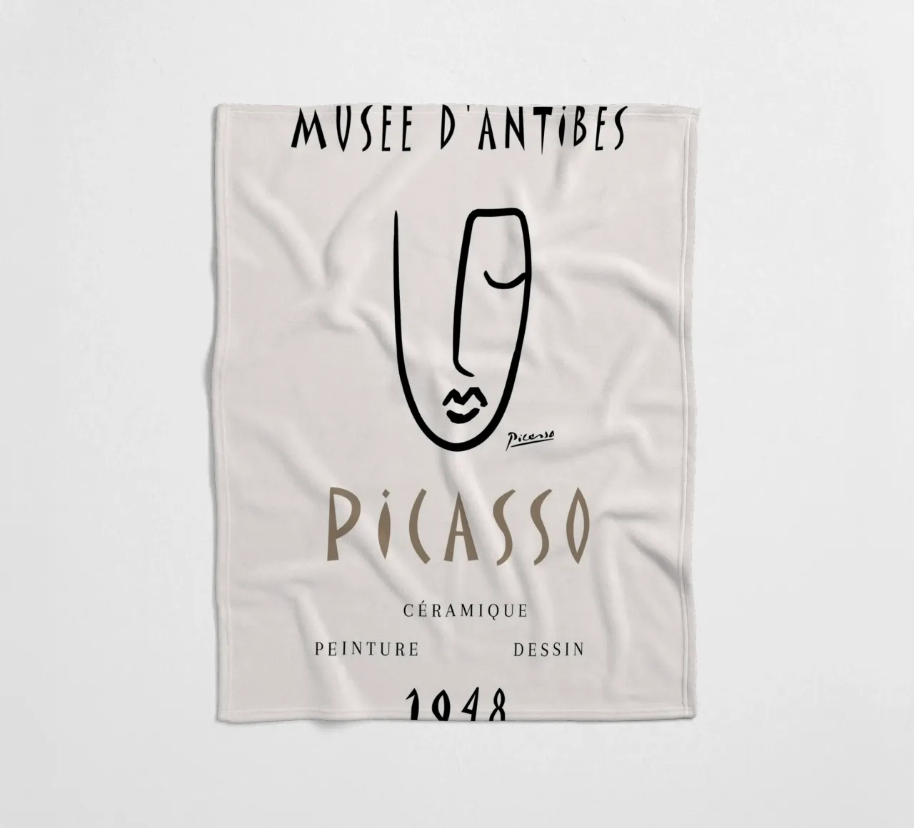 Picasso Musee D'Antibes 1948 Abstract Gezicht Poster fleecedeken van NorwesClub