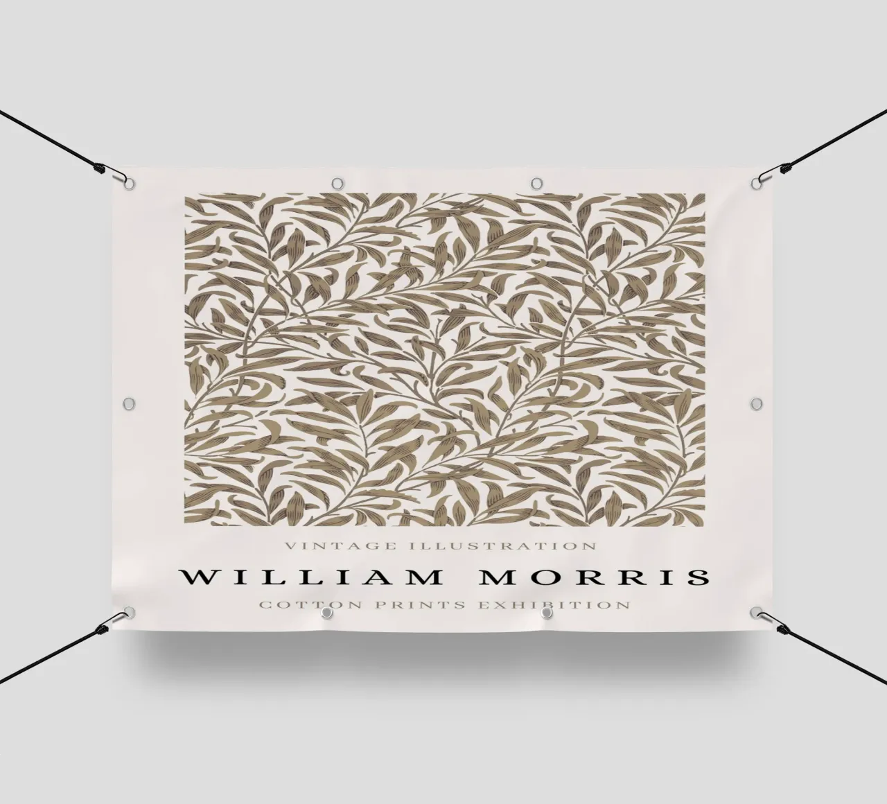 William Morris Arti e Mestieri Taupe Willow Bough telo in pvc da NorwesClub