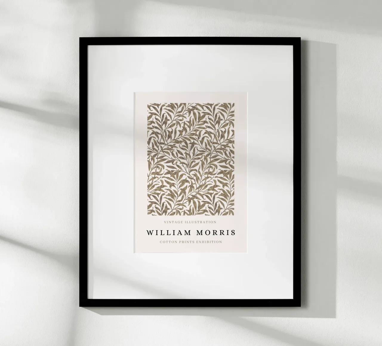 William Morris Arti e Mestieri Taupe Willow Bough poster con telaio in alluminio da NorwesClub