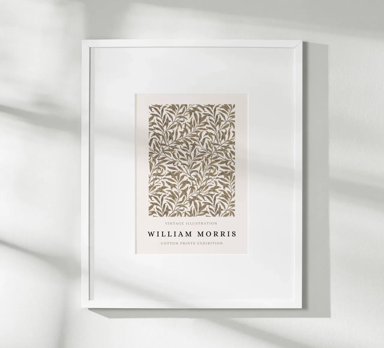 William Morris Arti e Mestieri Taupe Willow Bough poster con telaio in alluminio da NorwesClub
