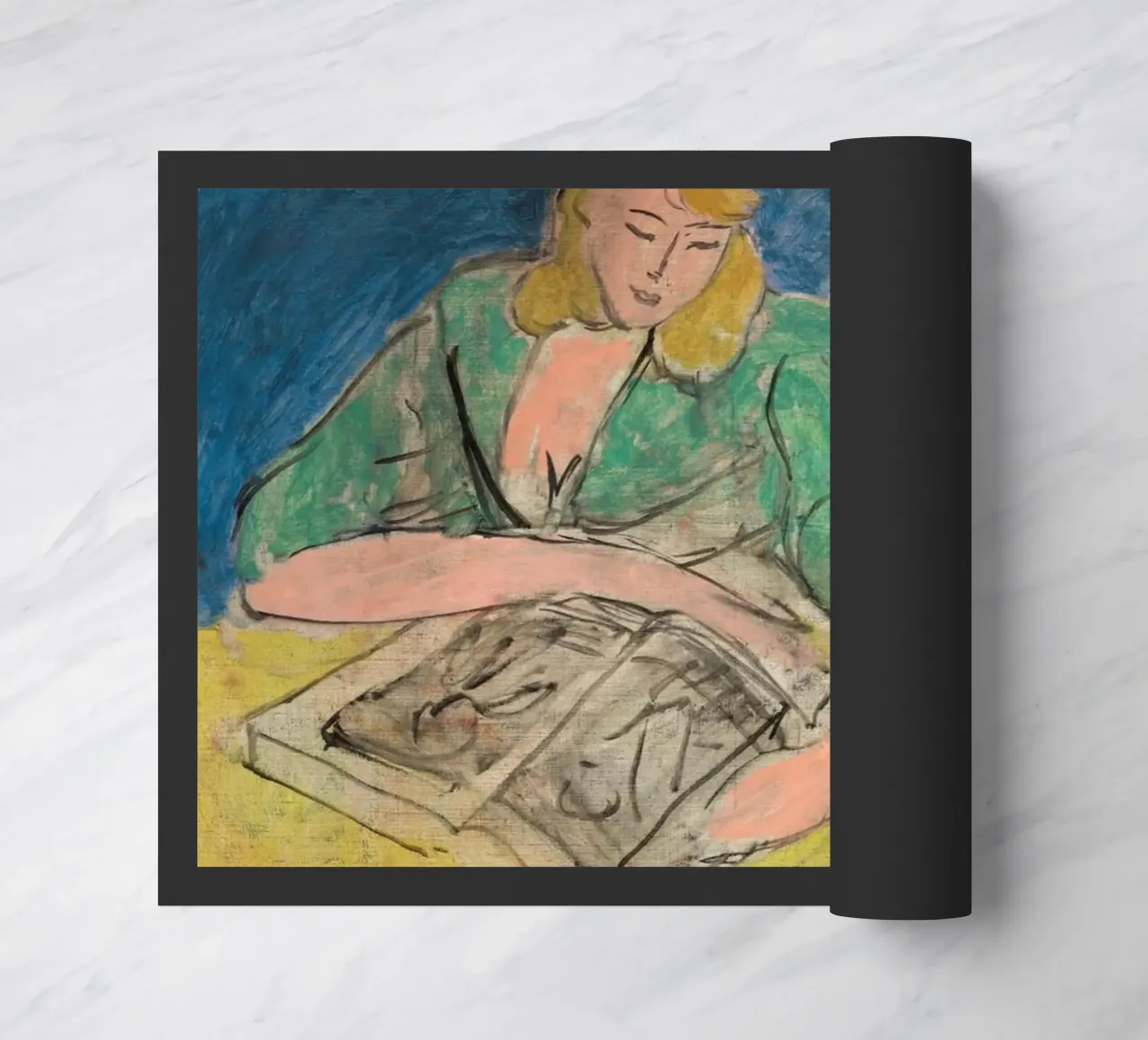 Lecteur Matisse à la table jaune 1944 Nice paillasson de NorwesClub