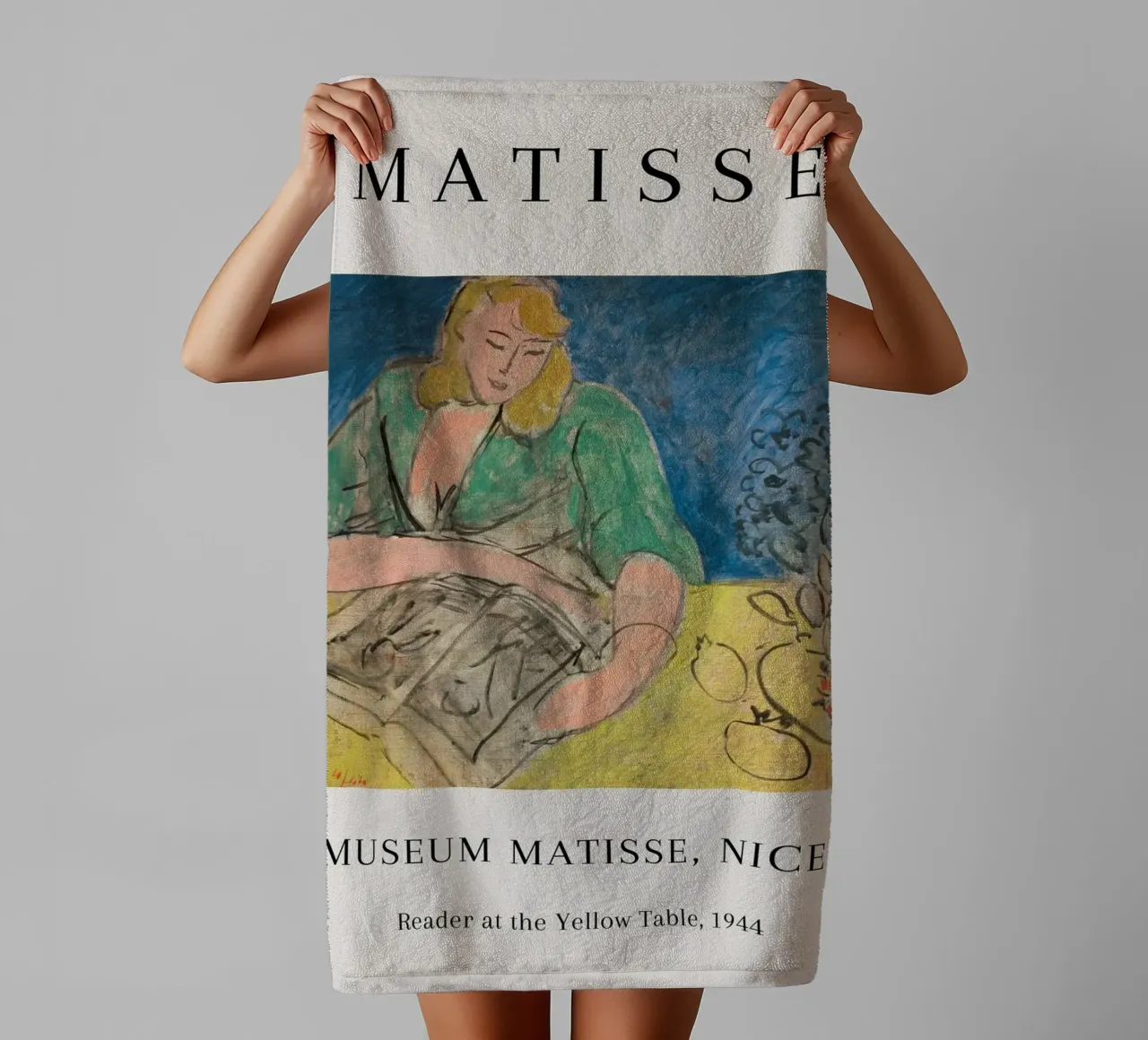 Lecteur Matisse à la table jaune 1944 Nice serviette de bain de NorwesClub